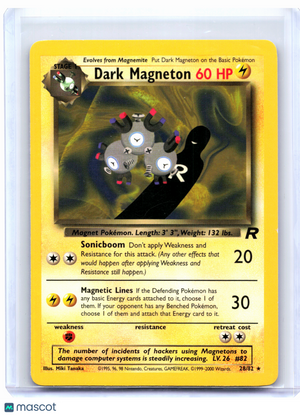 2000 Pokemon—Dark Magneton #28/82 Team Rocket—Rare Nonholo [Lightly Played]