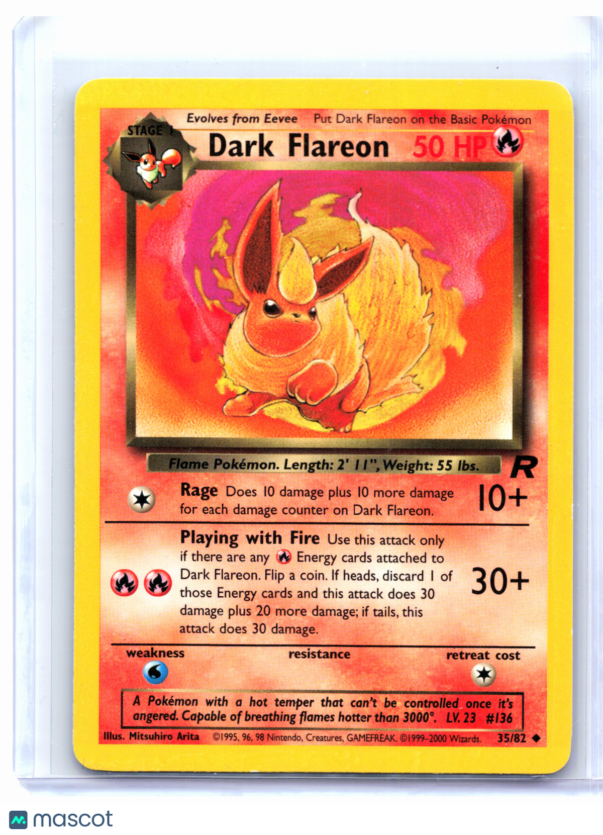 2000 Pokemon—Dark Flareon #35/82 Team Rocket—Uncommon Nonholo [MP]
