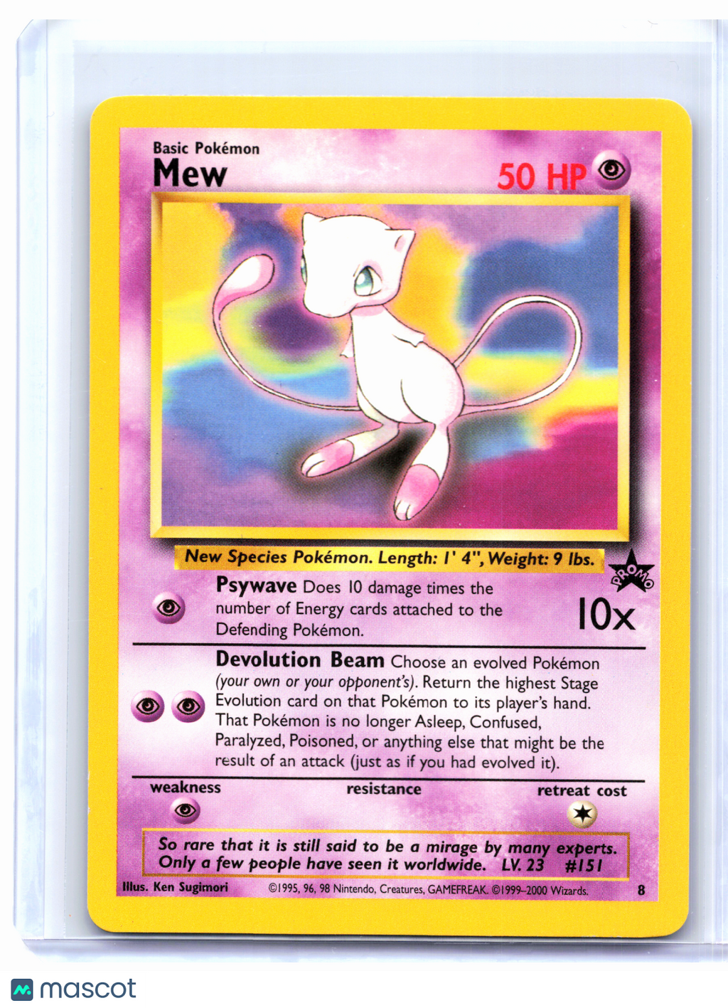 2000 Pokemon—Mew #8 WoTC Promo—Black Star Promo Holo [Moderately Played]