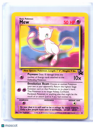 2000 Pokemon—Mew #8 WoTC Promo—Black Star Promo Holo [Moderately Played]
