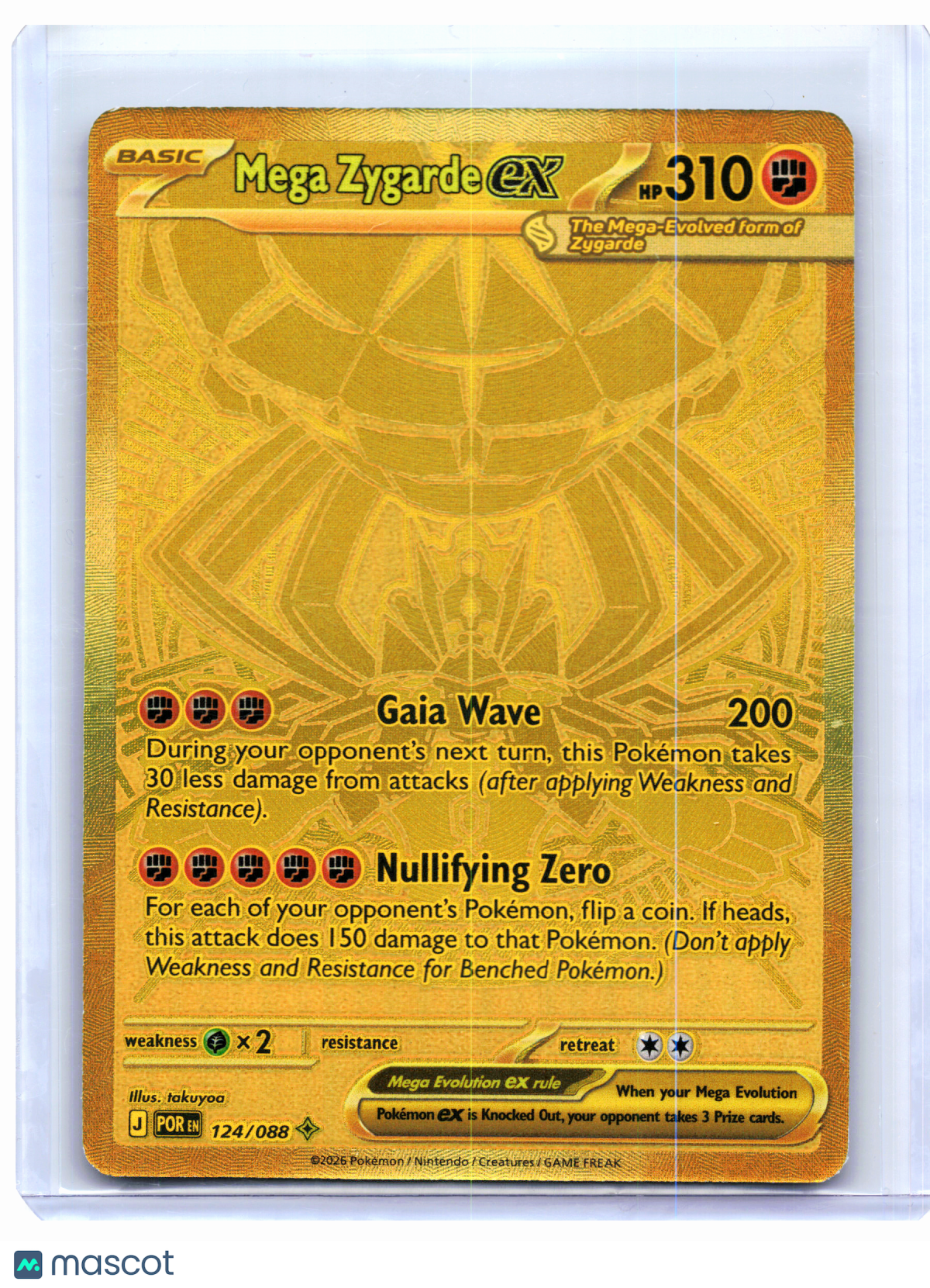 2026 Pokemon—Mega Zygarde ex #124/088 Perfect Order—Mega Hyper Rare Gold