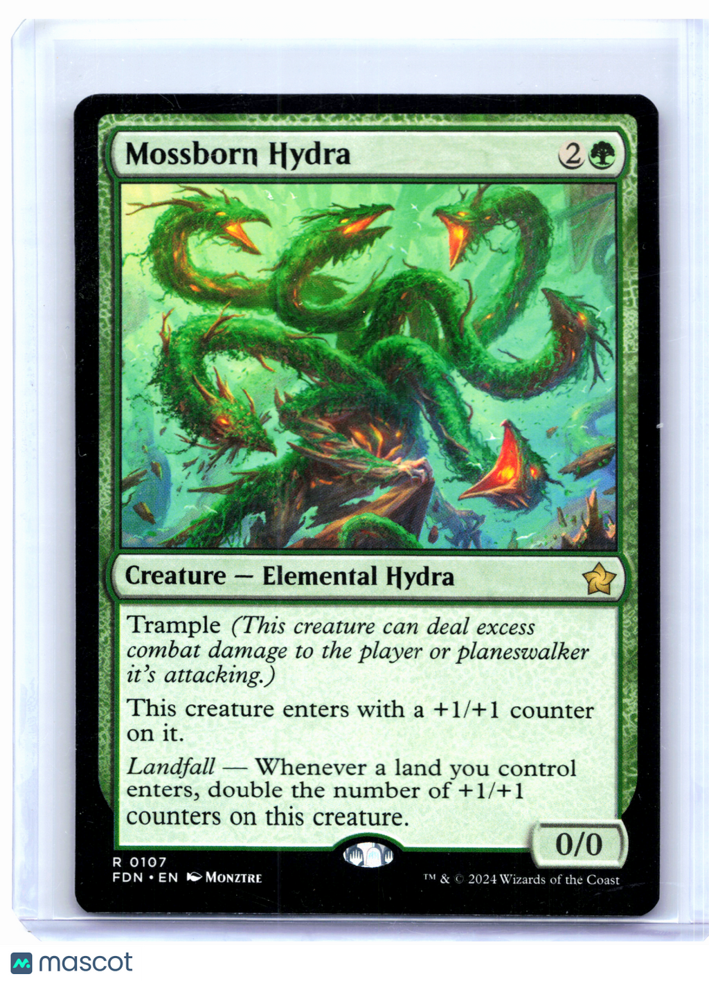 2024 Magic: The Gathering—Mossborn Hydra #0107 Foundations—Rare Nonfoil