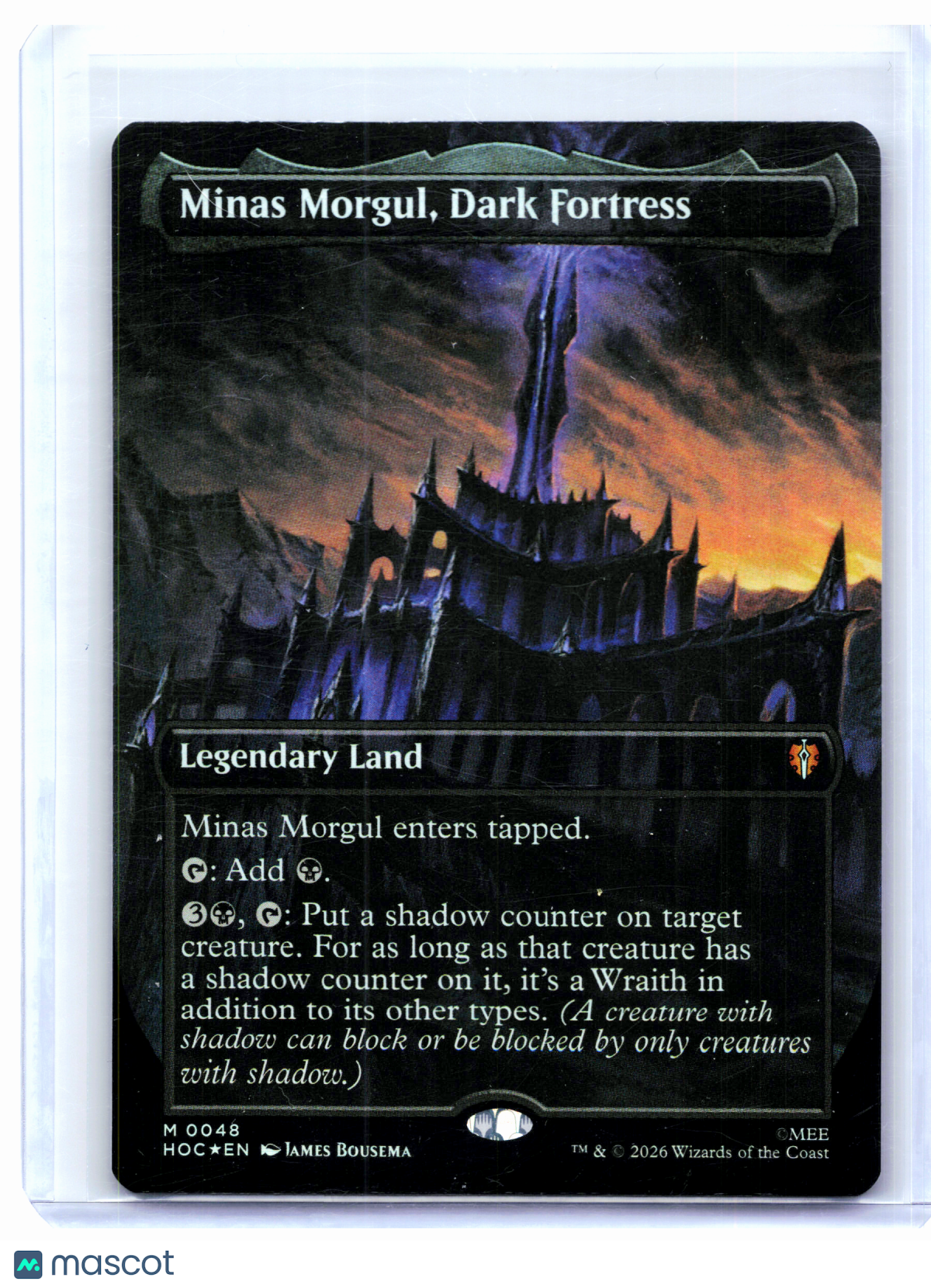 2026 Magic: TG—Minas Morgul, Dark Fortress (Borderless) #0048 HOC—Mythic Foil