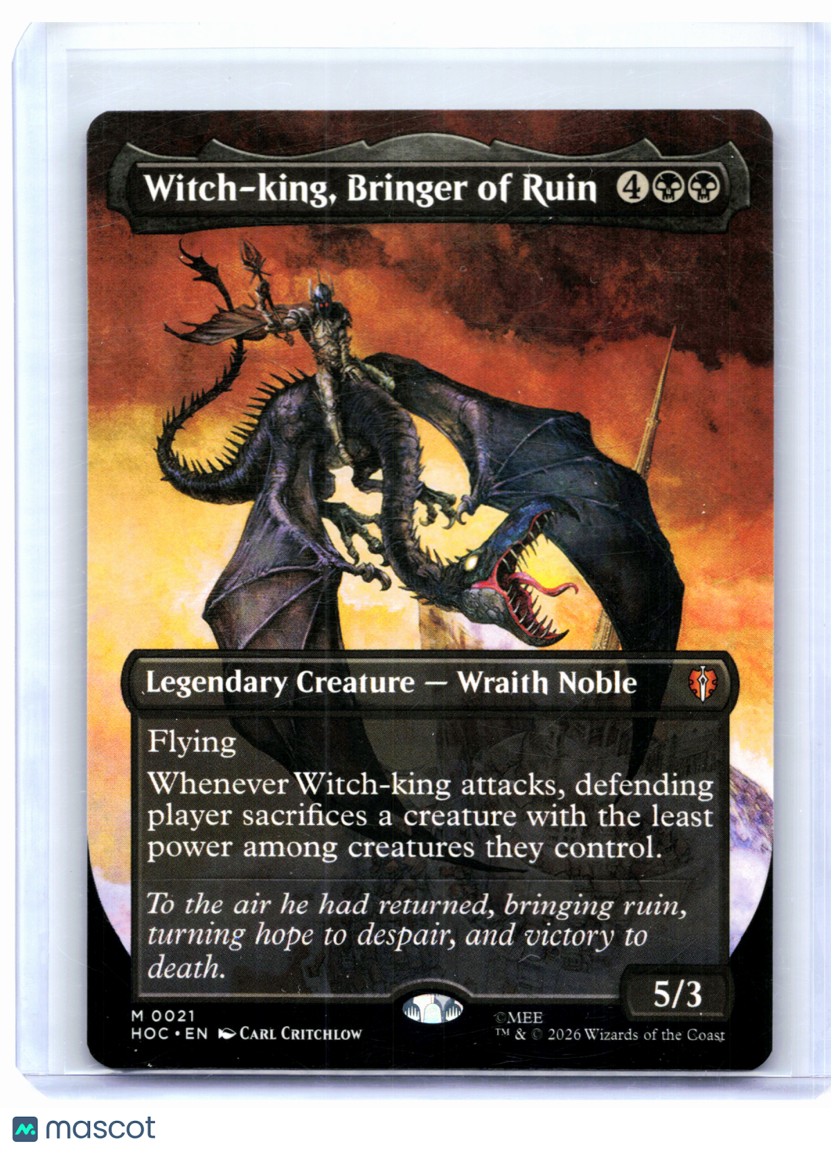 2026 Magic: TG—Witch-king, Bringer of Ruin (Borderless) #0021 HOC—Mythic Nonfoil