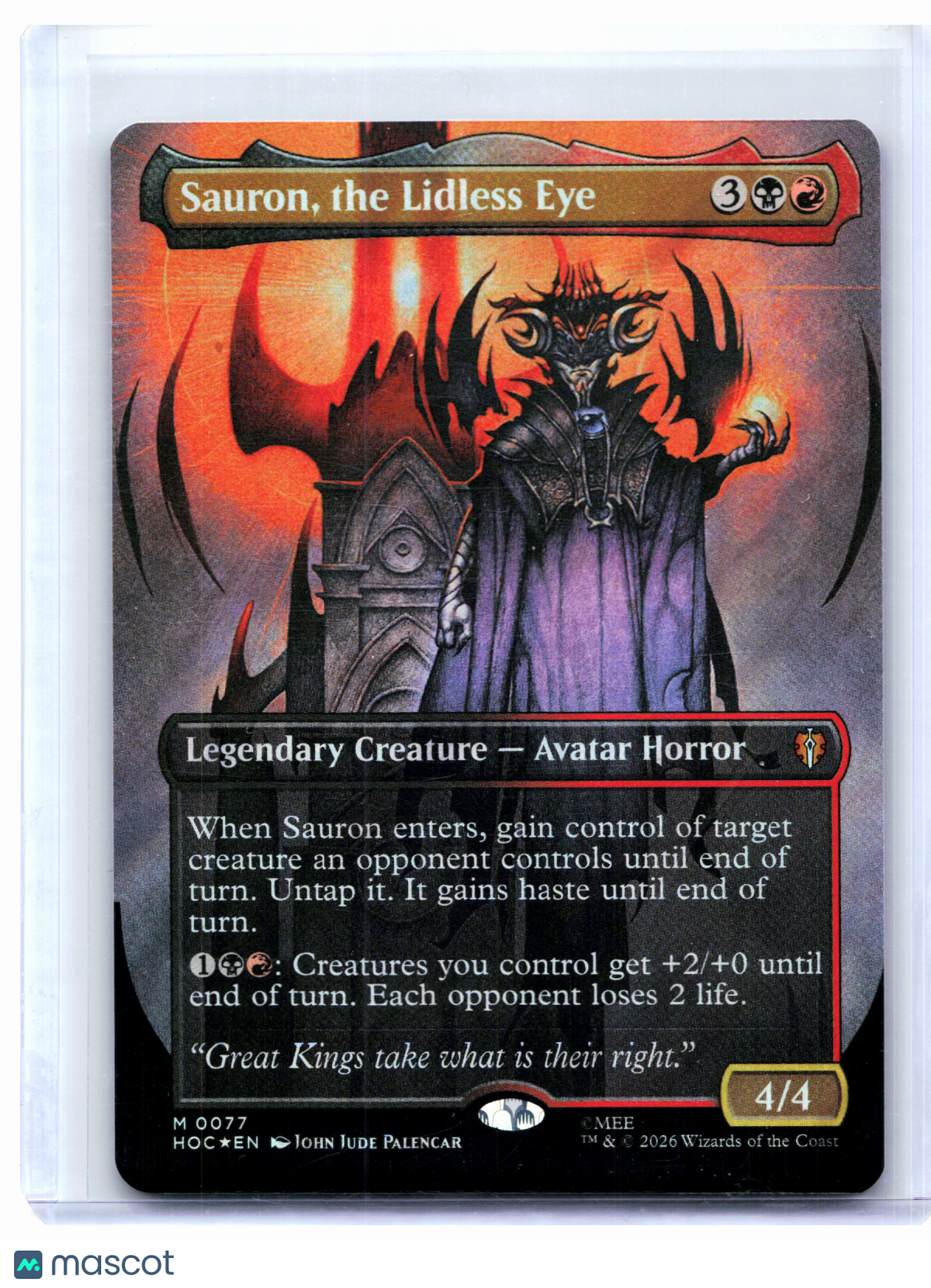 2026 Magic: TG—Sauron, the Lidless Eye (Borderless) #0077 HOC—Mythic Surge Foil