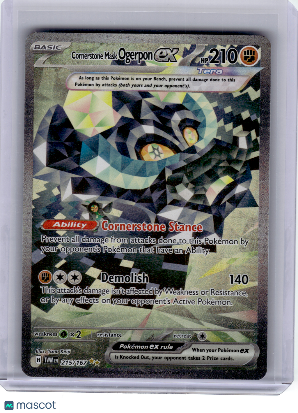 2024 Pokemon—Cornerstone Mask Ogerpon EX #215 Twilight Masquerade—SIR [LP]