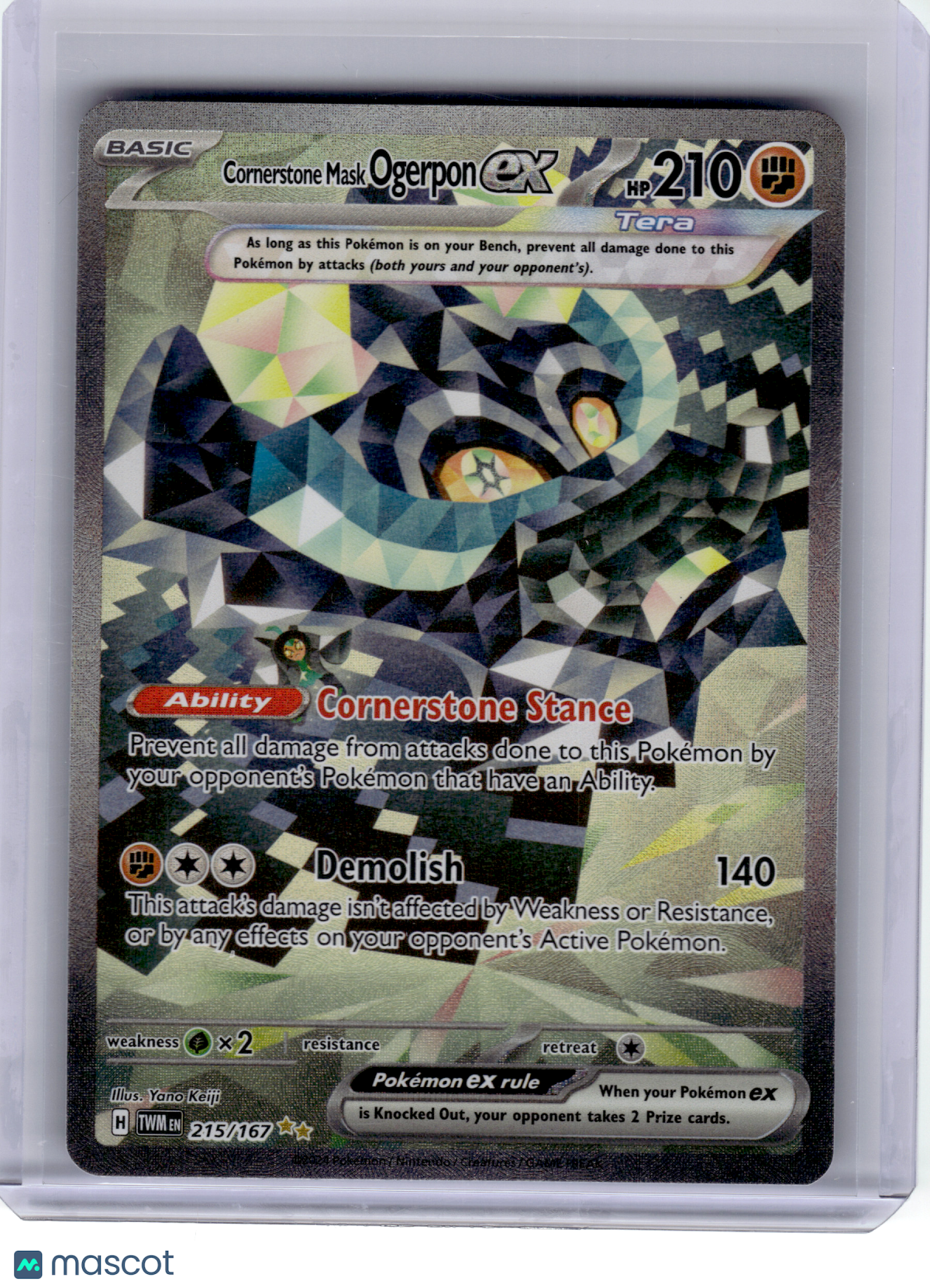 2024 Pokemon—Cornerstone Mask Ogerpon EX #215 Twilight Masquerade—SIR [LP]