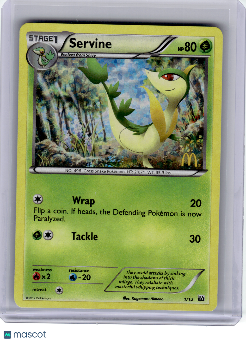 2012 Pokemon—Servine #1 McDonald's Collection—Promo Holo [Lightly Played]