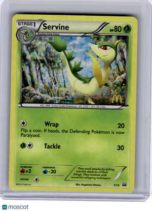 2012 Pokemon—Servine #1 McDonald's Collection—Promo Holo [Lightly Played]