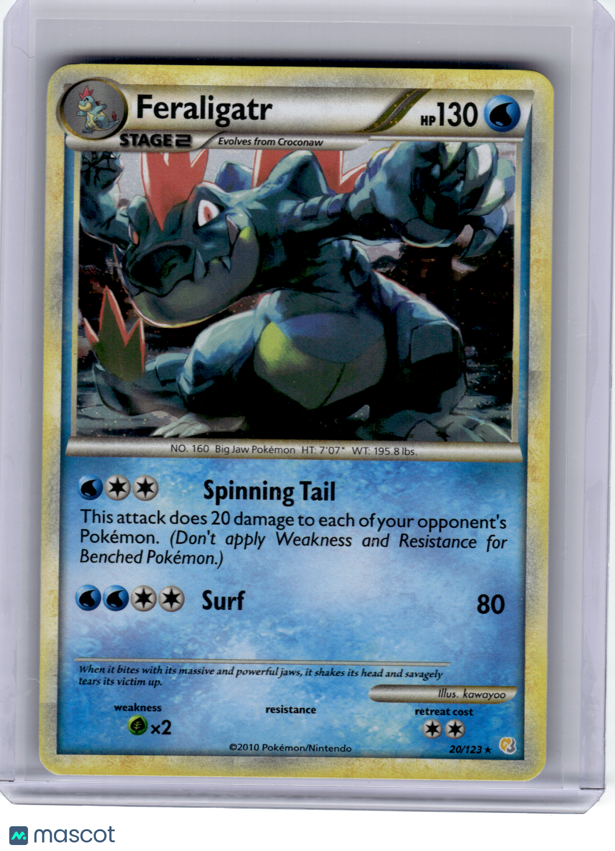 2010 Pokemon—Feraligatr #20 HeartGold & SoulSilver—Rare Holo [Lightly Played]