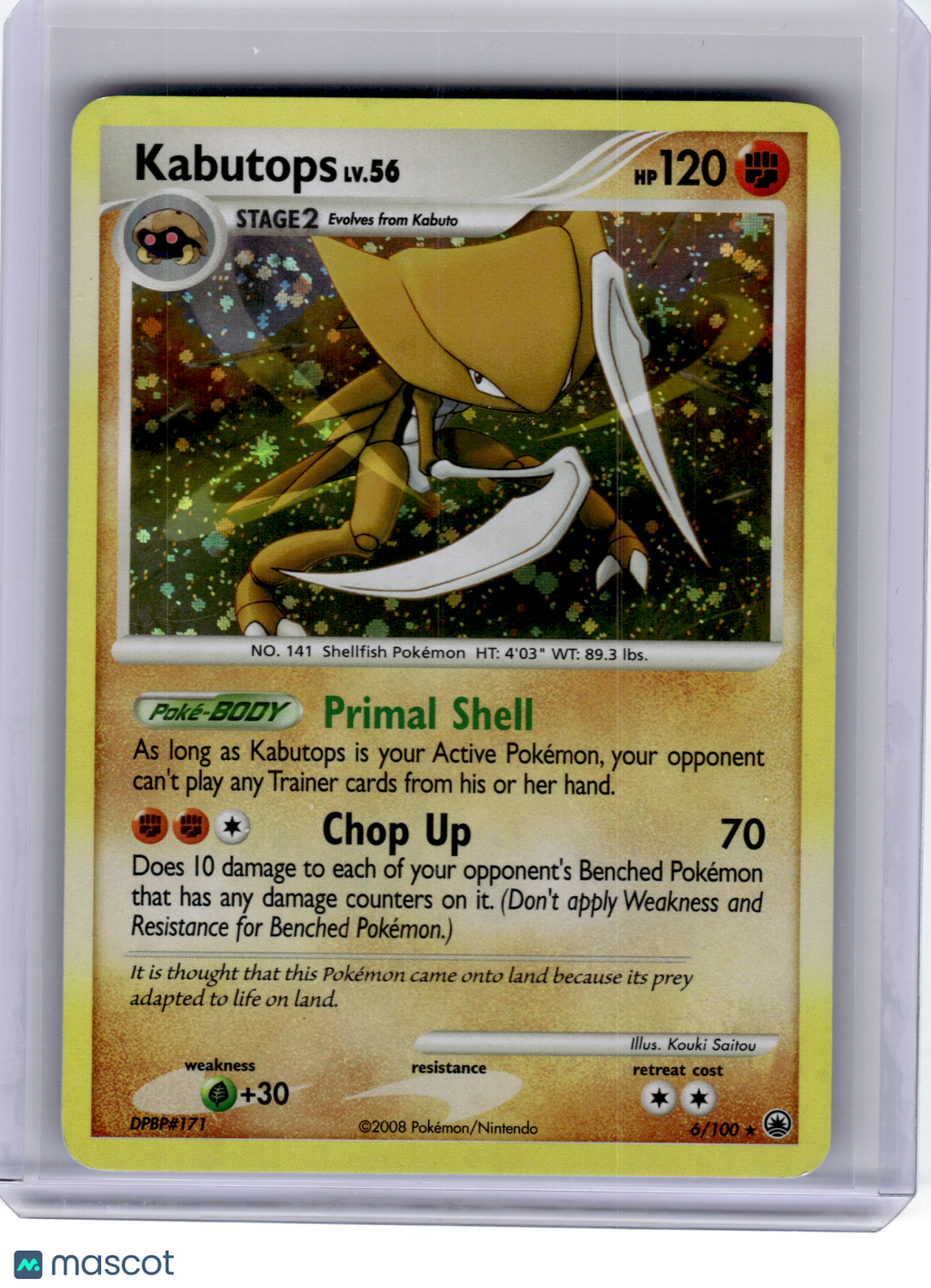 2008 Pokemon—Kabutops #6 Majestic Dawn—Rare Holo [Lightly Played]
