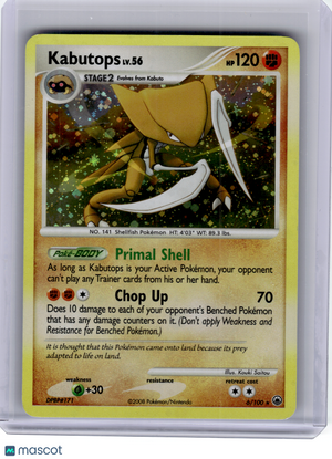 2008 Pokemon—Kabutops #6 Majestic Dawn—Rare Holo [Lightly Played]