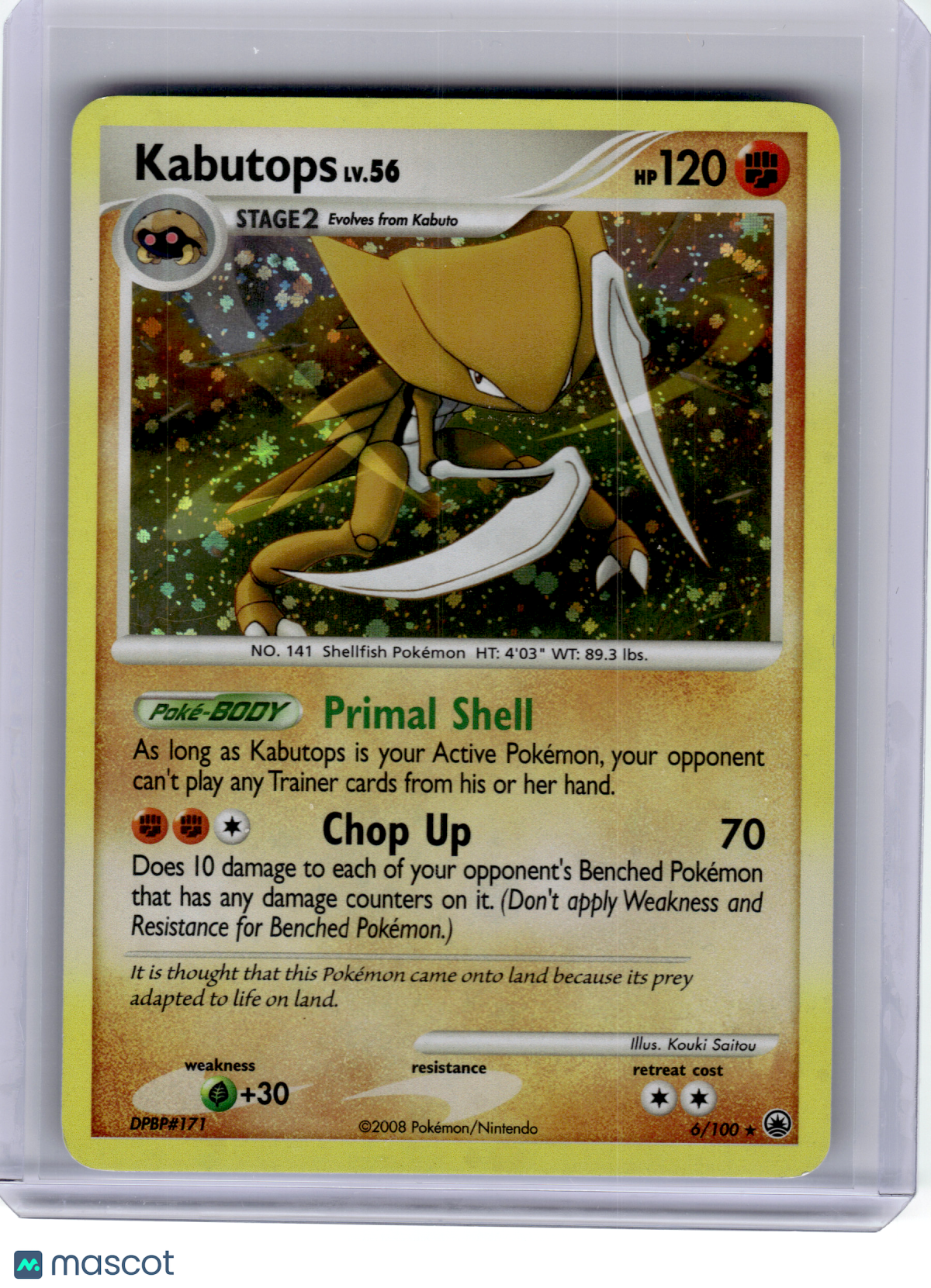 2008 Pokemon—Kabutops #6 Majestic Dawn—Rare Holo [Lightly Played]