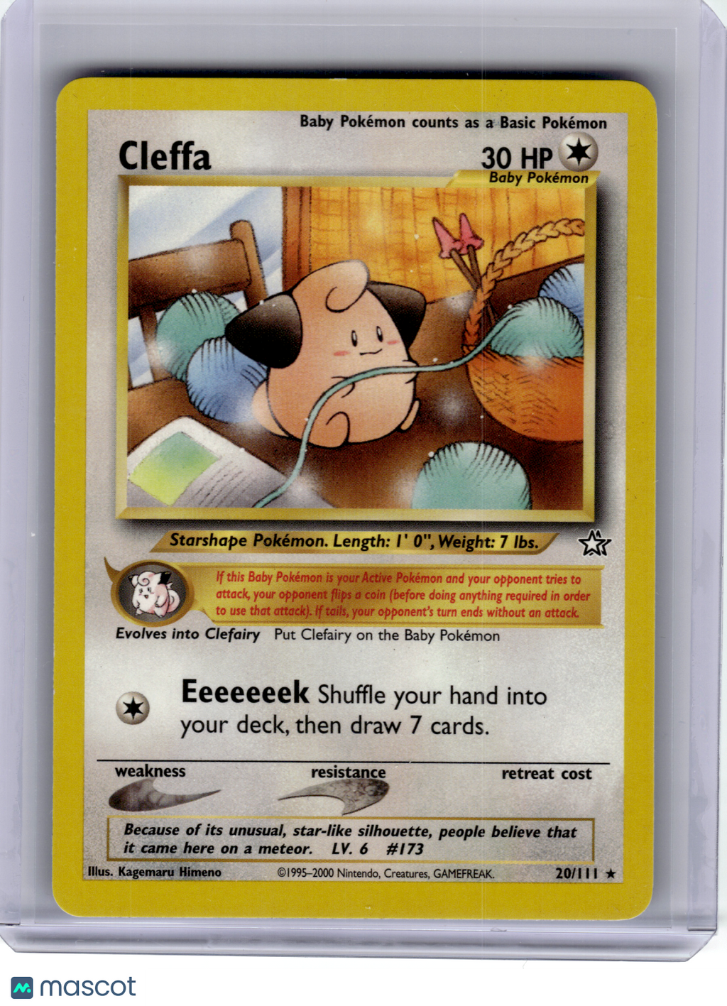 2000 Pokemon—Cleffa #20 Neo Genesis—Rare Non-Holo [Lightly Played]