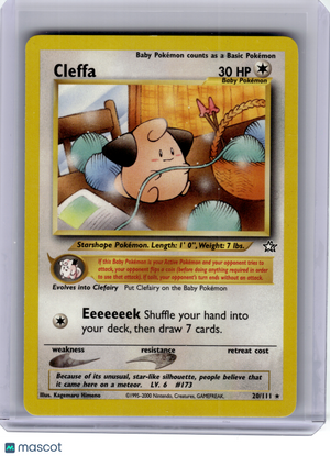 2000 Pokemon—Cleffa #20 Neo Genesis—Rare Non-Holo [Lightly Played]