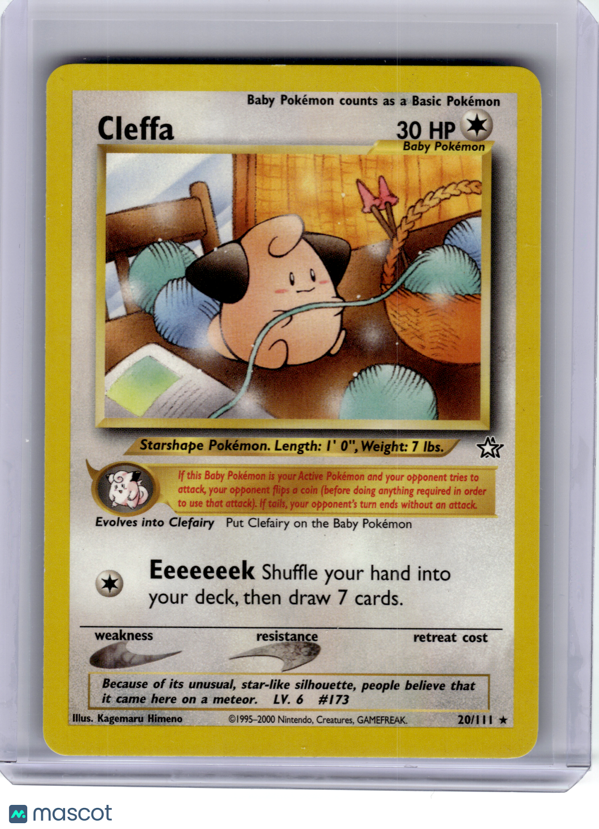 2000 Pokemon—Cleffa #20 Neo Genesis—Rare Non-Holo [Lightly Played]