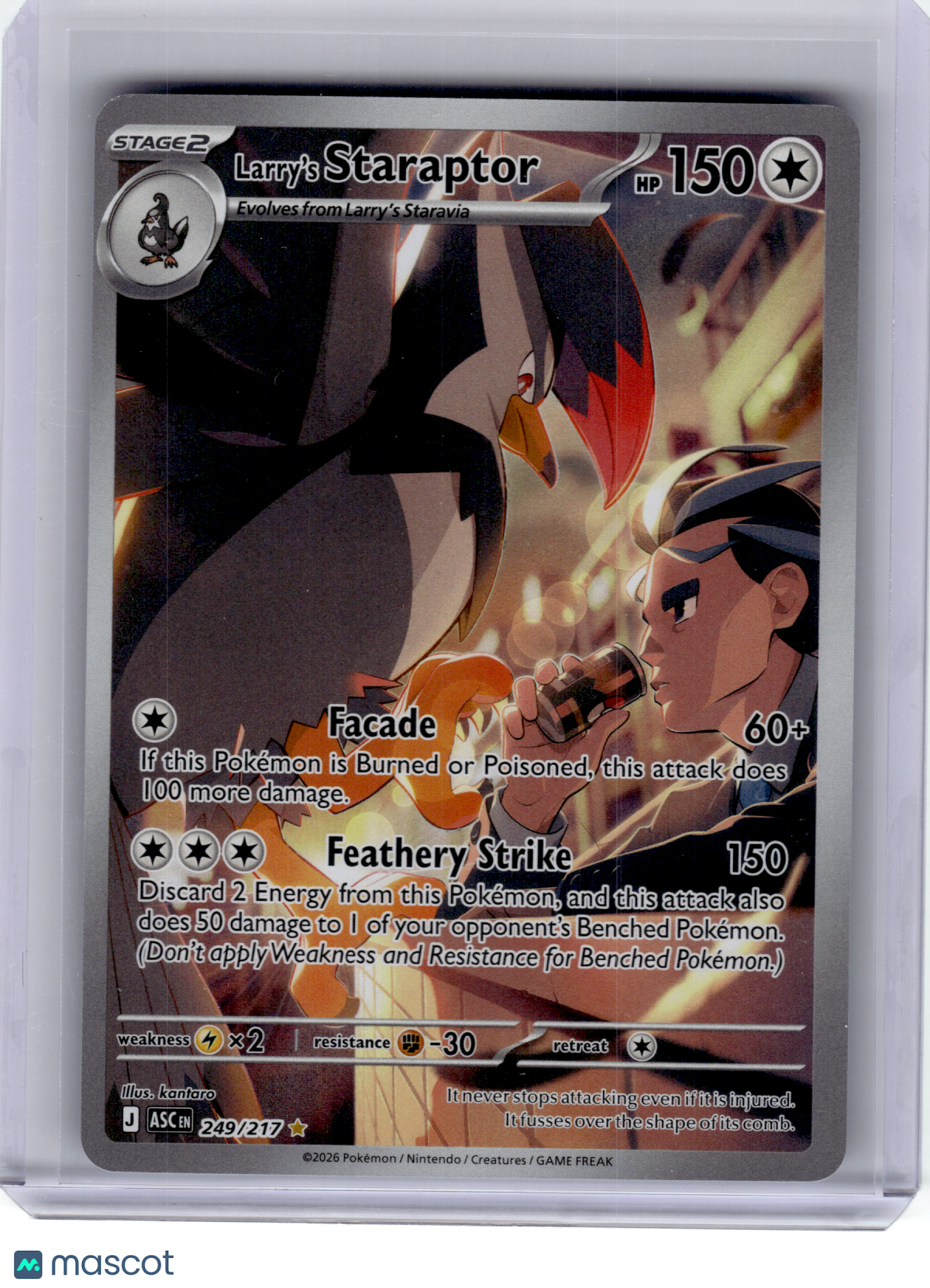 2026 Pokemon—Larry's Staraptor #249 Ascended Heroes—Illustration Rare Holo