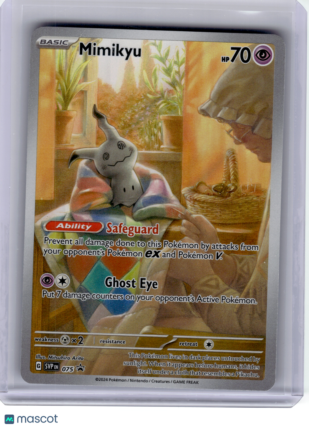 2024 Pokemon—Mimikyu #075 Scarlet & Violet—Black Star Promo Holo