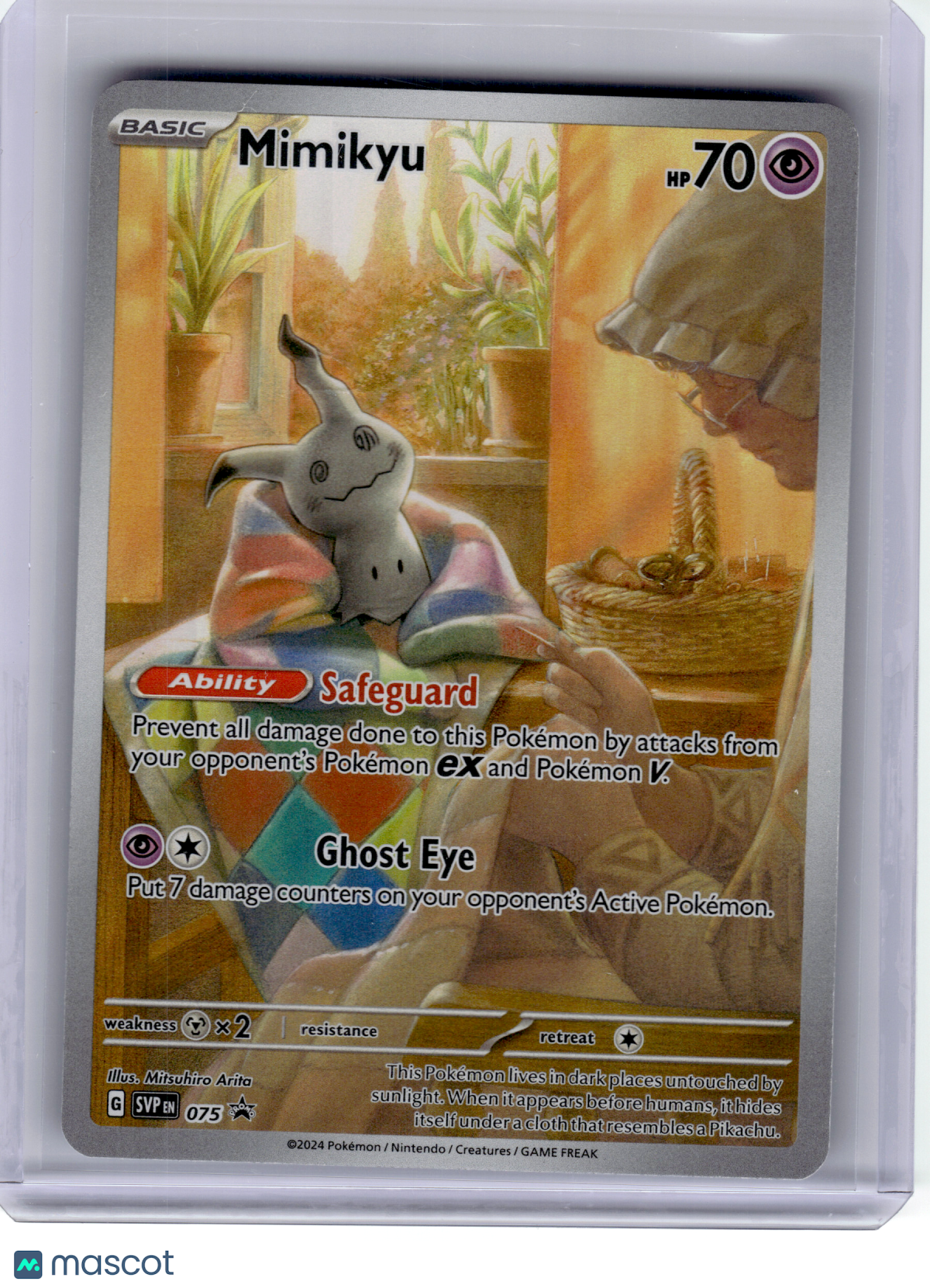 2024 Pokemon—Mimikyu #075 Scarlet & Violet—Black Star Promo Holo