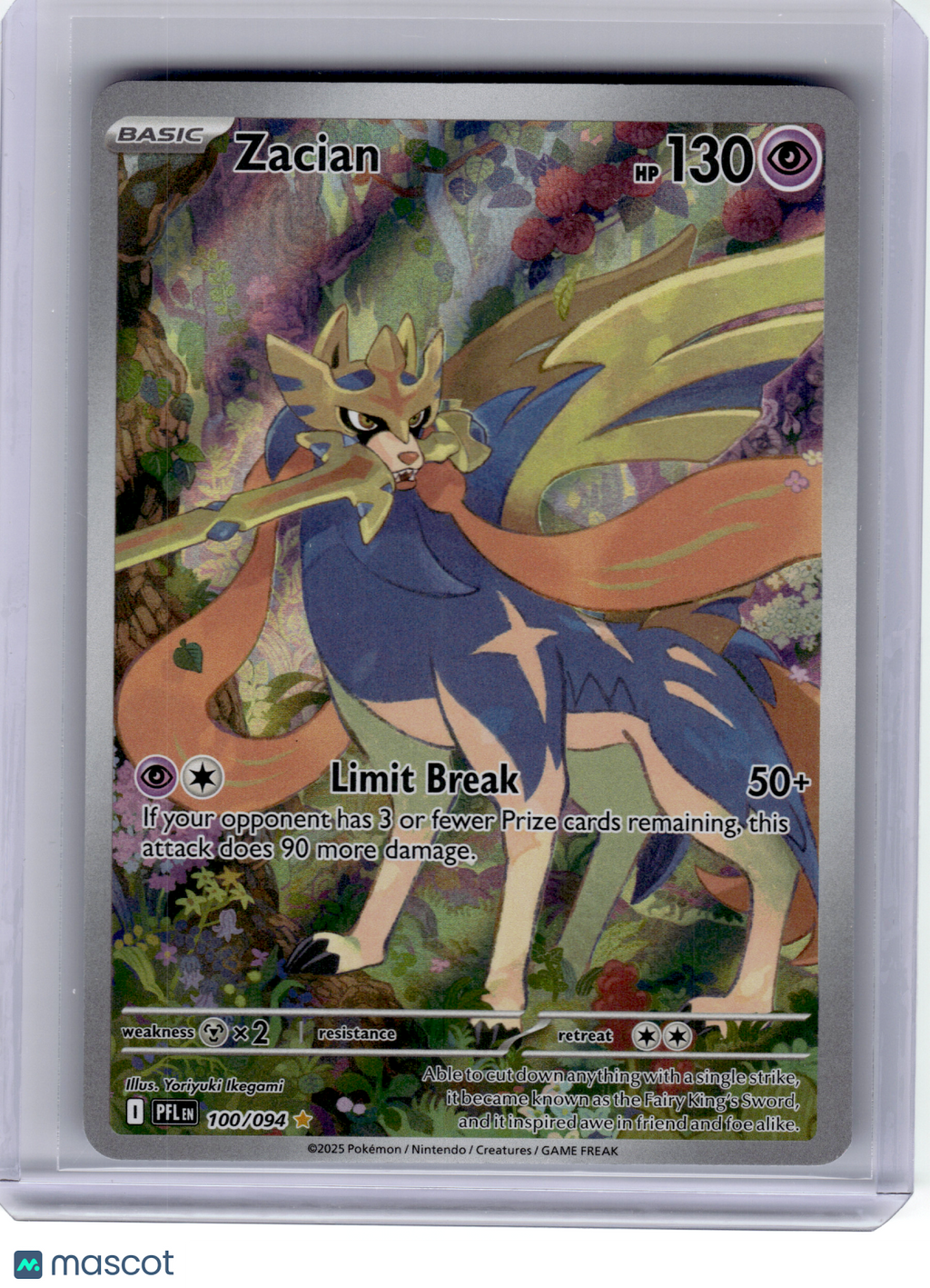2025 Pokemon—Zacian #100 Phantasmal Flames—Illustration Rare Holo