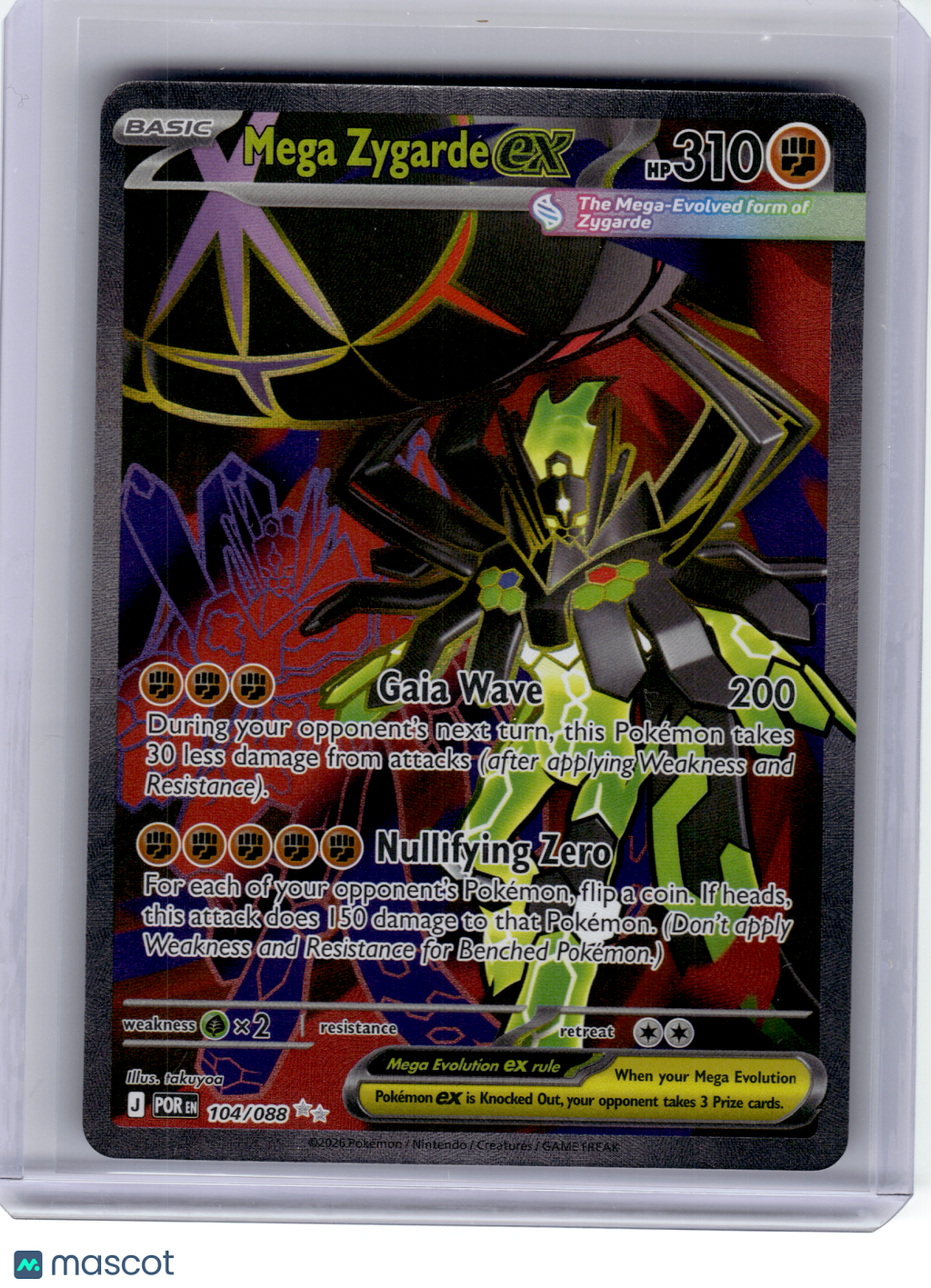 2026 Pokemon—Mega Zygarde EX #104 Perfect Order—Ultra Rare Holo