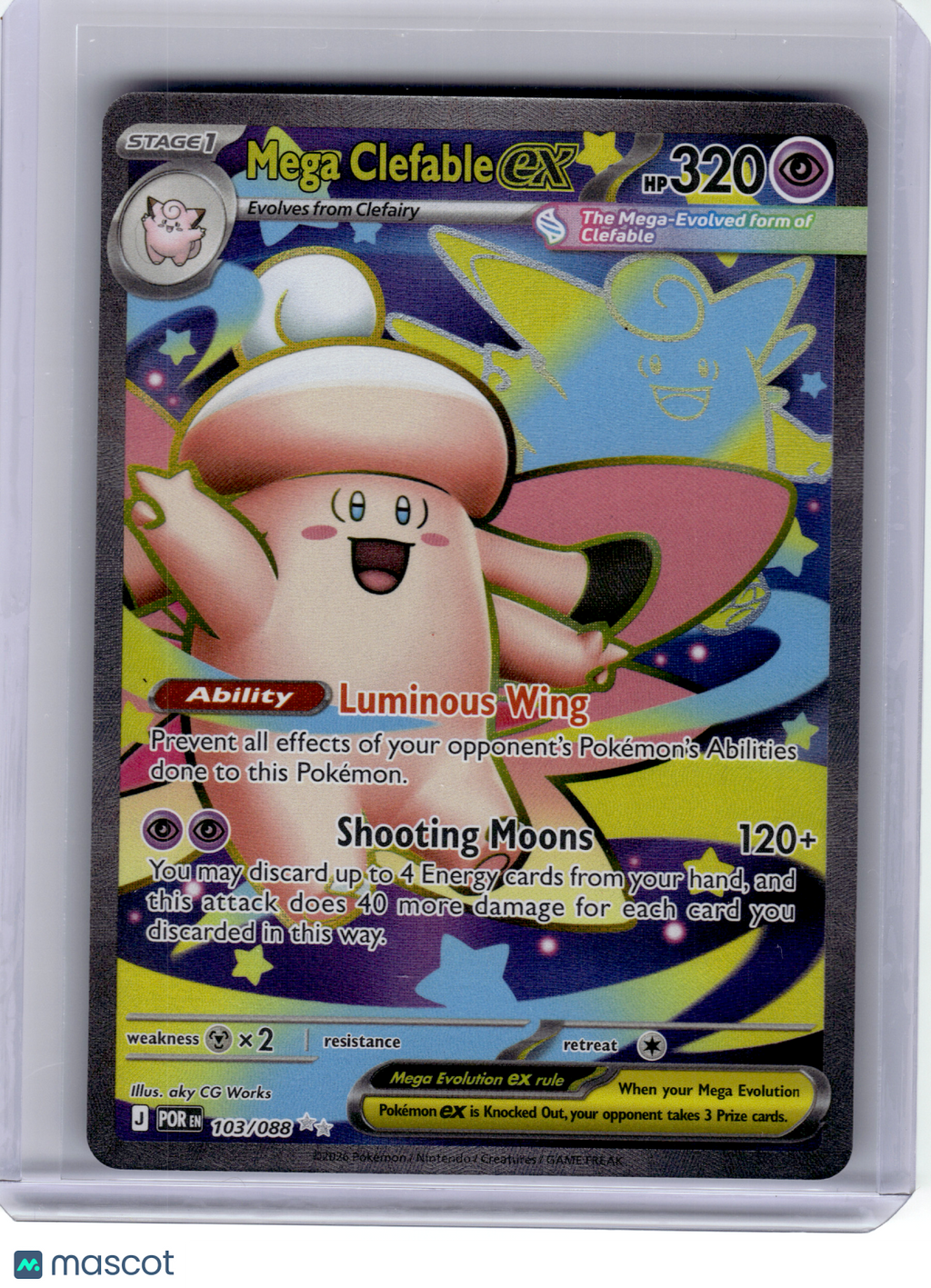 2026 Pokemon—Mega Clefable EX #103 Perfect Order—Ultra Rare Holo