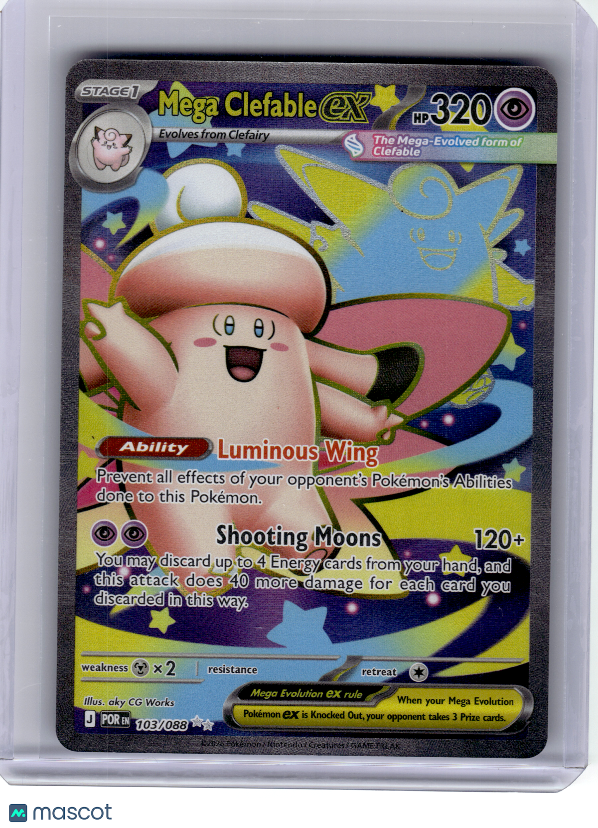 2026 Pokemon—Mega Clefable EX #103 Perfect Order—Ultra Rare Holo
