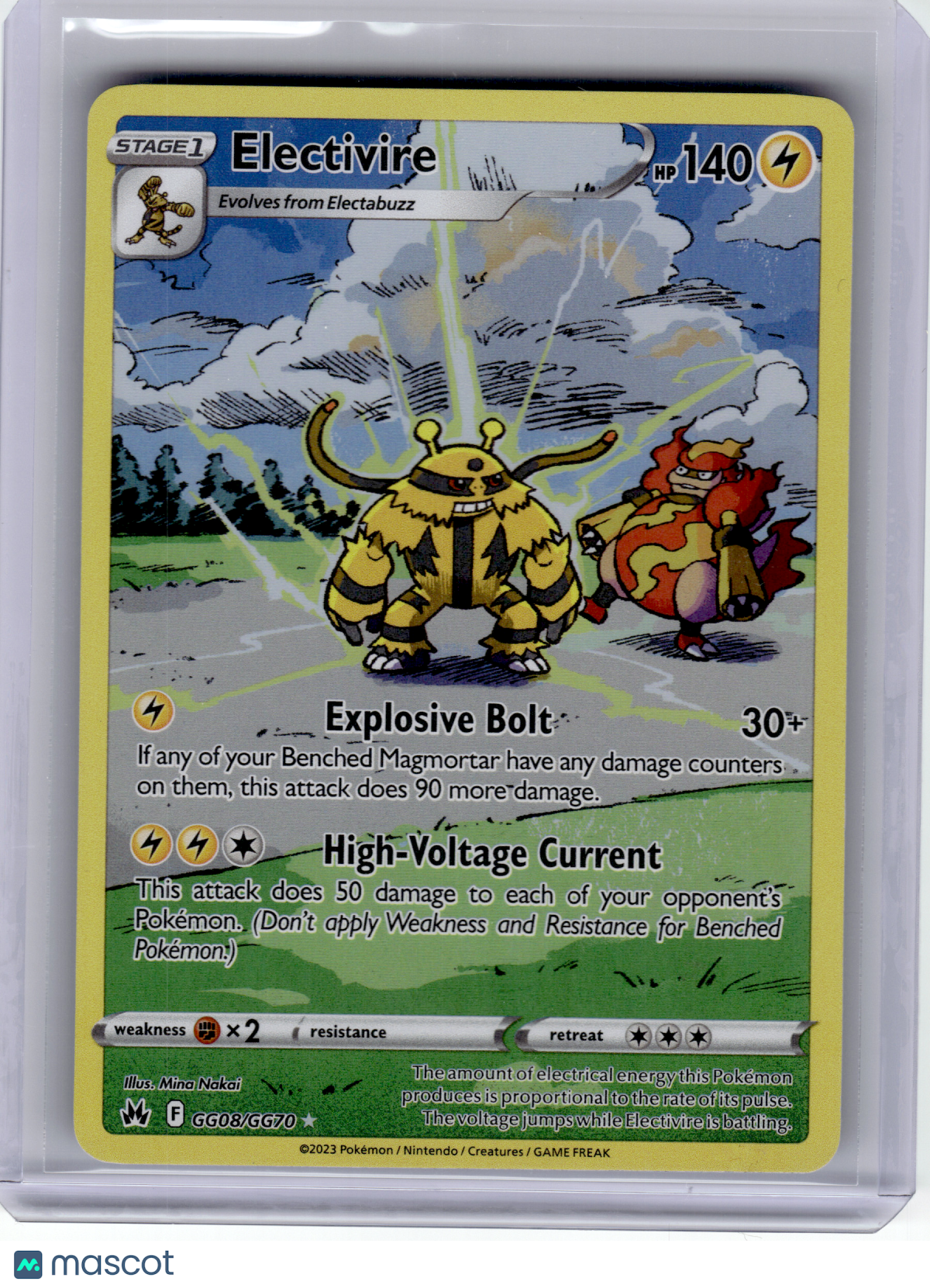 2023 Pokemon—Electivire #GG08 Crown Zenith: Galarian Gallery—Rare Holo