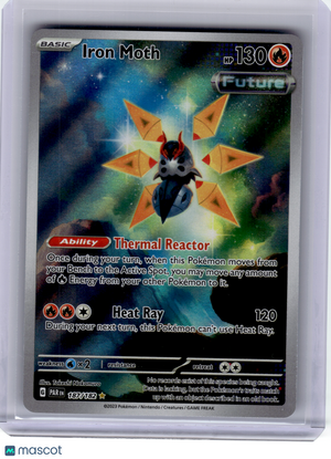 2023 Pokemon—Iron Moth #187 Paradox Rift—Illustration Rare Holo