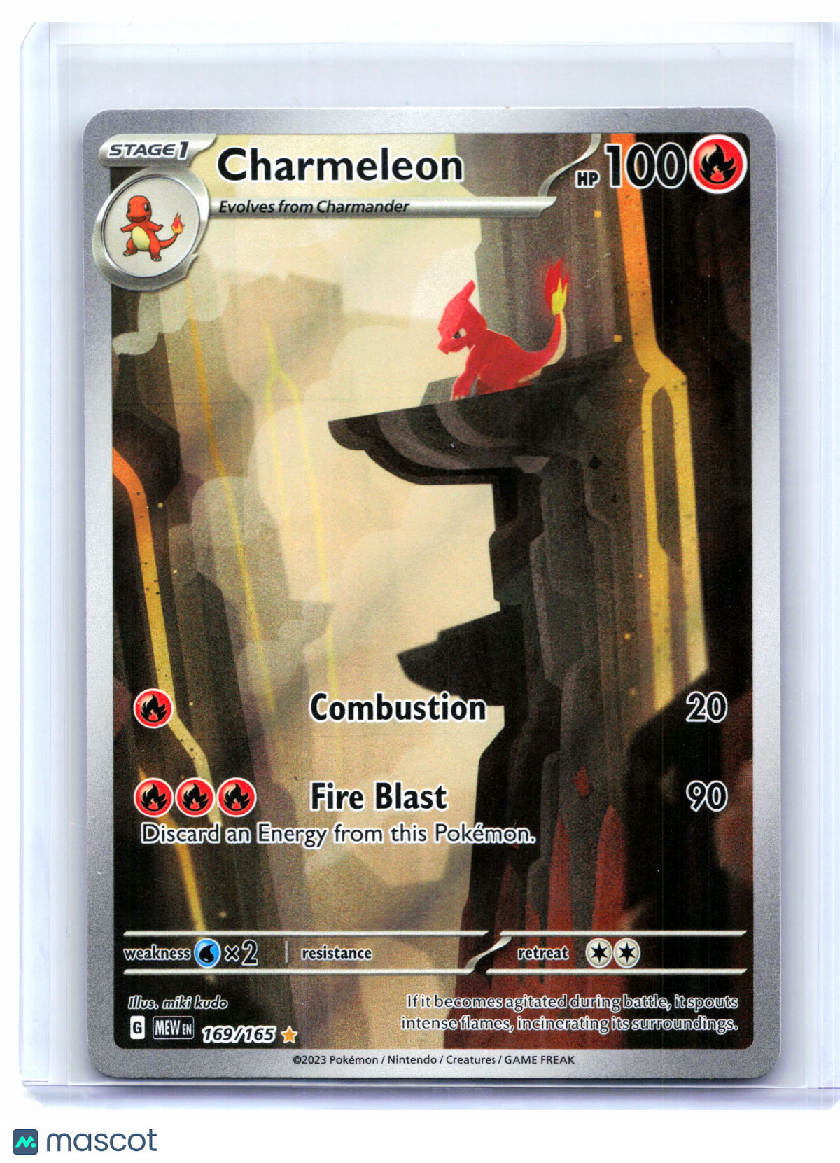 2023 Pokemon—Charmeleon #169/165 Scarlet & Violet 151—Illustration Rare Holo