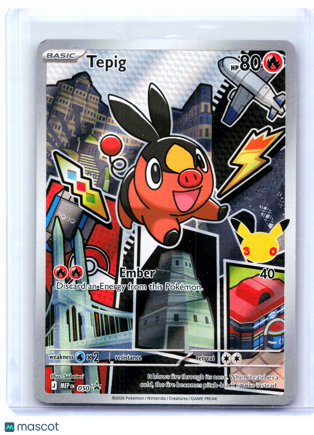 2026 Pokemon—Tepig #050 Mega Evolution Promo—Black Star Promo Holo