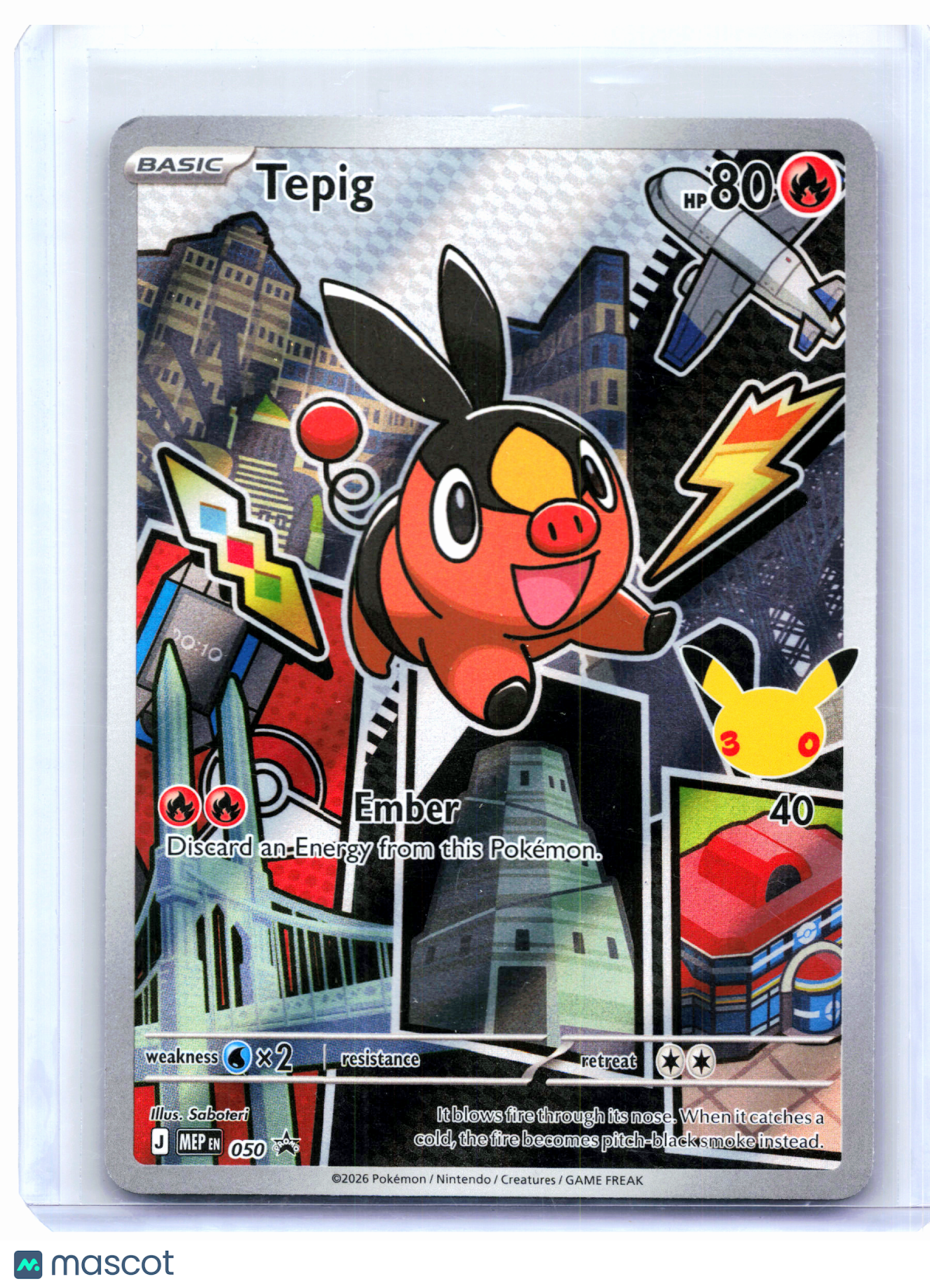 2026 Pokemon—Tepig #050 Mega Evolution Promo—Black Star Promo Holo