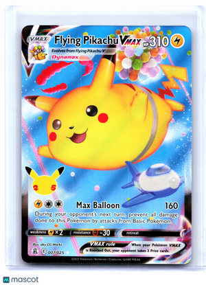 2021 Pokemon—Flying Pikachu VMAX #007/025 Celebrations—Ultra Rare Holo
