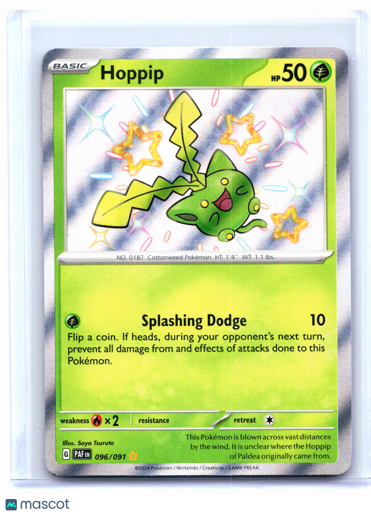2024 Pokemon—Hoppip #096/091 Paldean Fates—Shiny Rare Holo