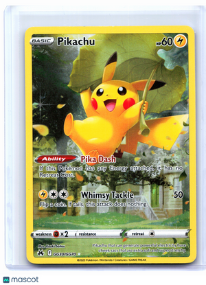 2023 Pokemon—Pikachu #GG30/GG70 Crown Zenith: Galarian Gallery—UR Holo [HP]