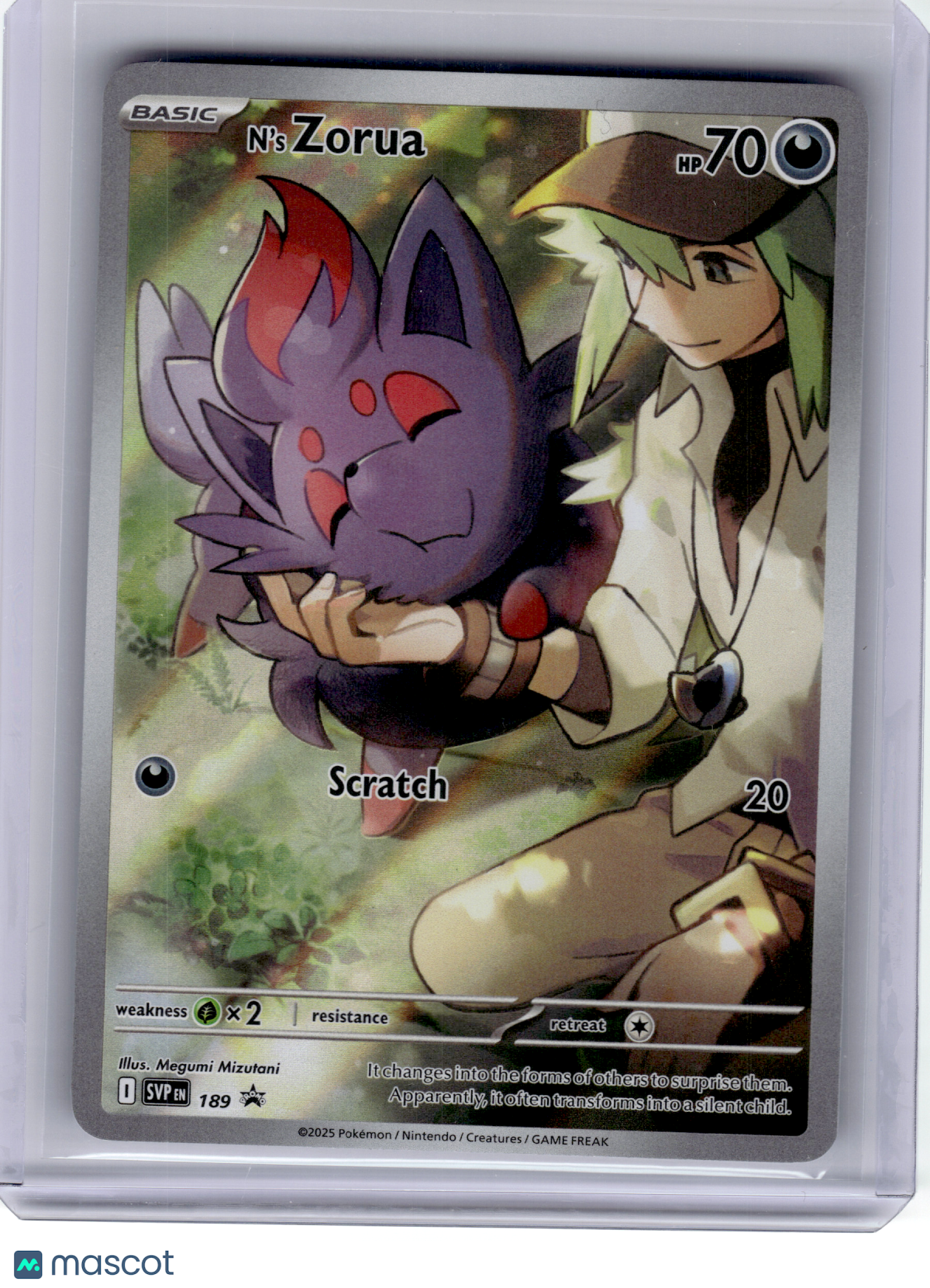 2025 Pokemon—N'S Zorua #189 Scarlet & Violet—Black Star Promo Holo