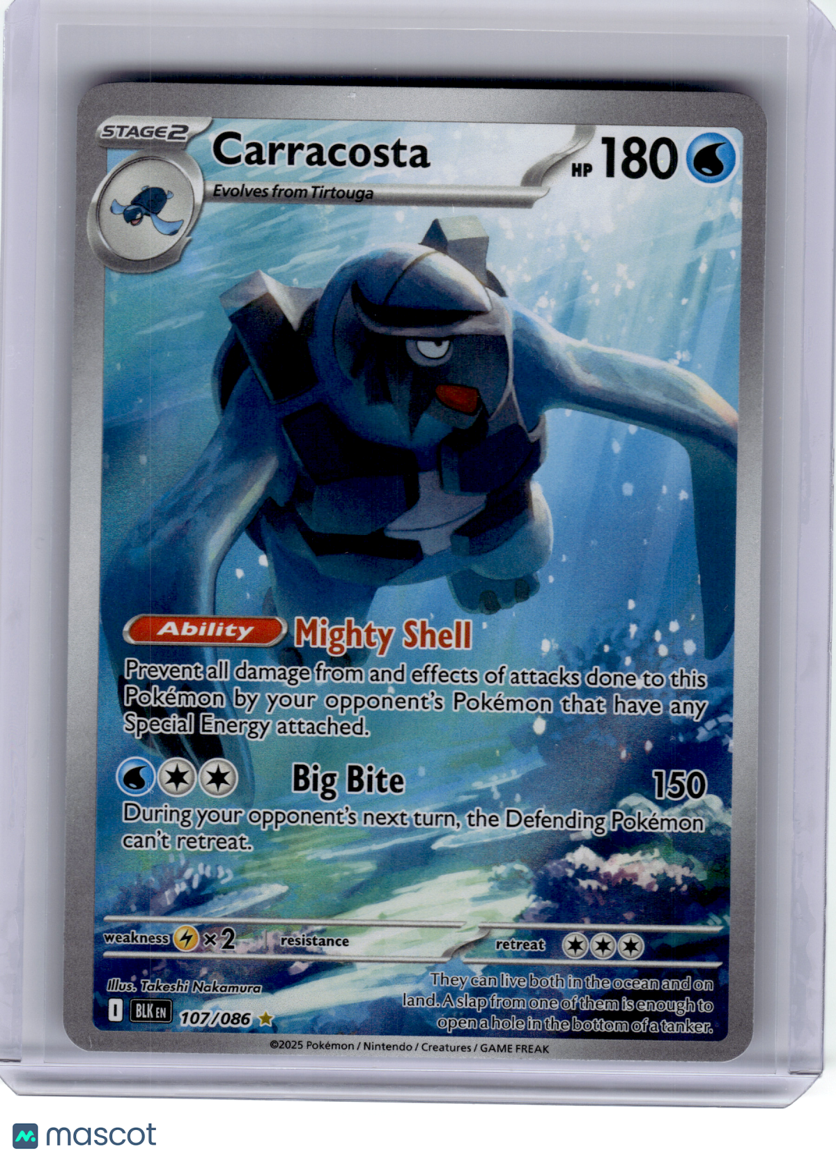 2025 Pokemon—Carracosta #107 Black Bolt—Illustration Rare Holo