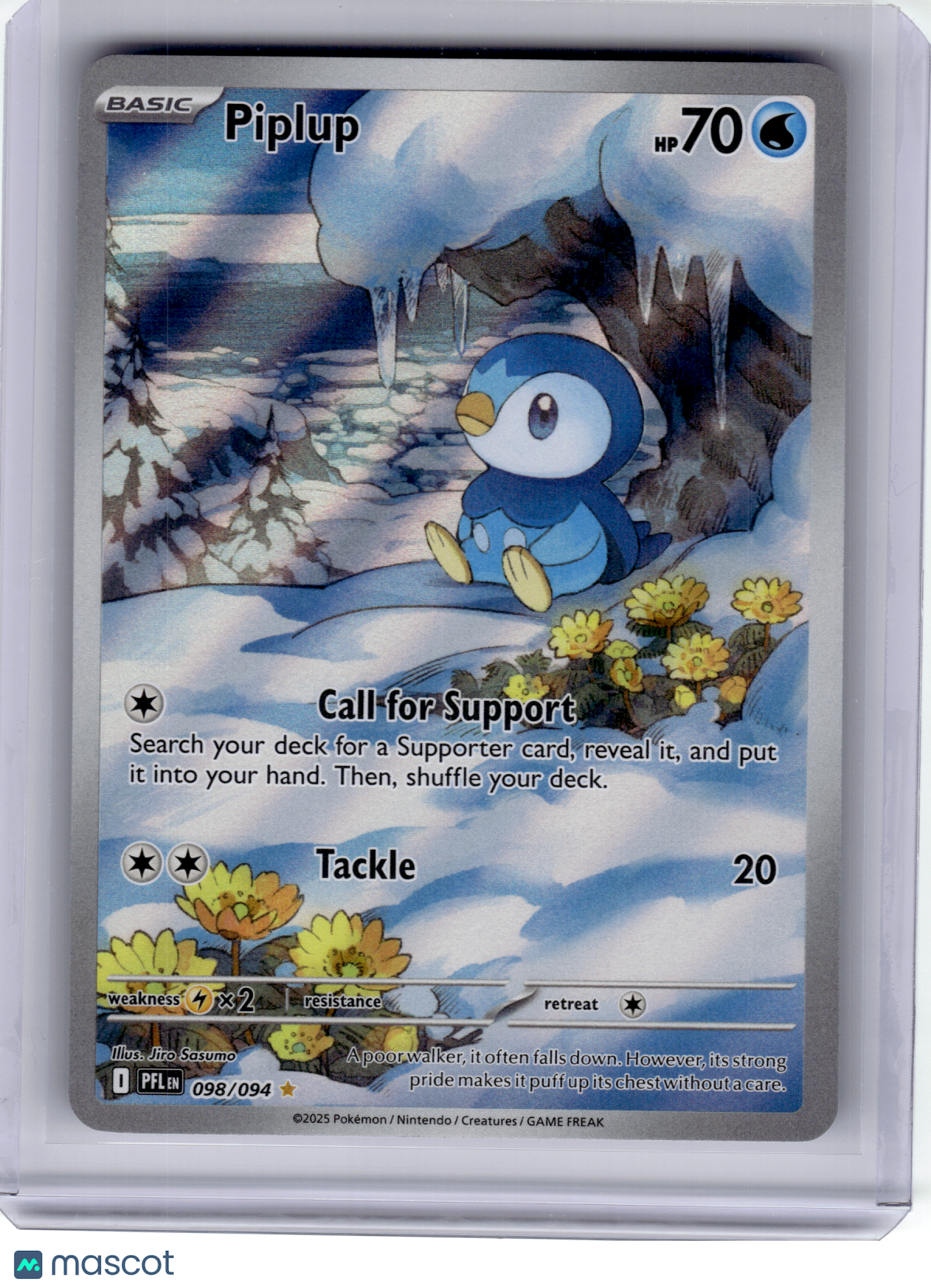2025 Pokemon—Piplup #98 Phantasmal Flames—Illustration Rare Holo