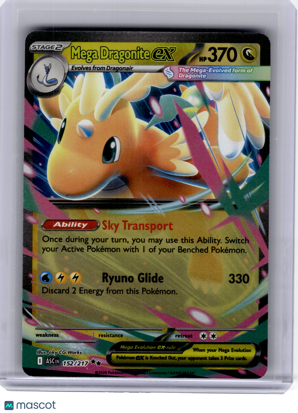 2026 Pokemon—Mega Dragonite EX #152 Ascended Heroes—Double Rare Holo