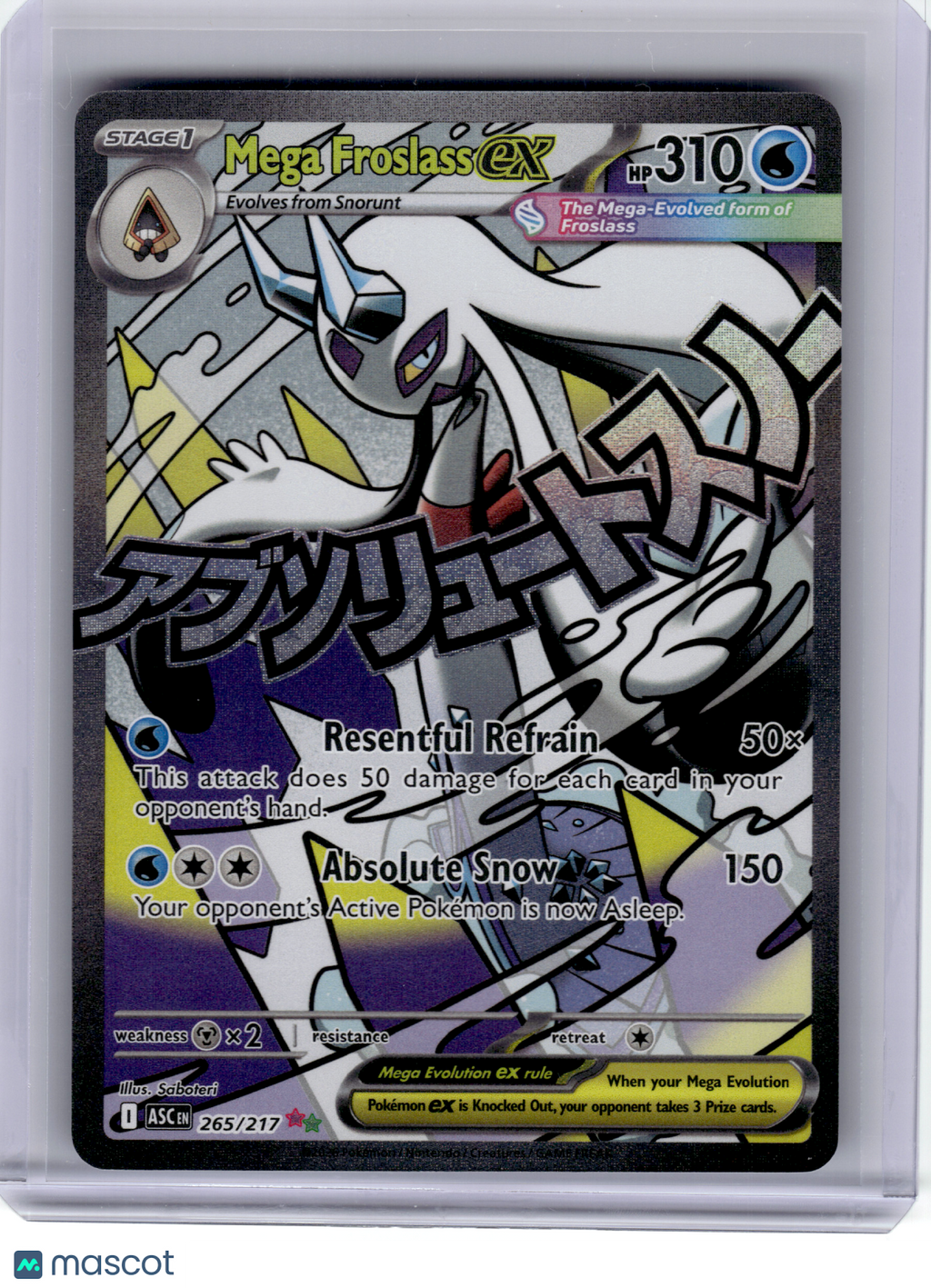 2026 Pokemon—Mega Froslass EX #265 Ascended Heroes—Mega Attack Rare Holo