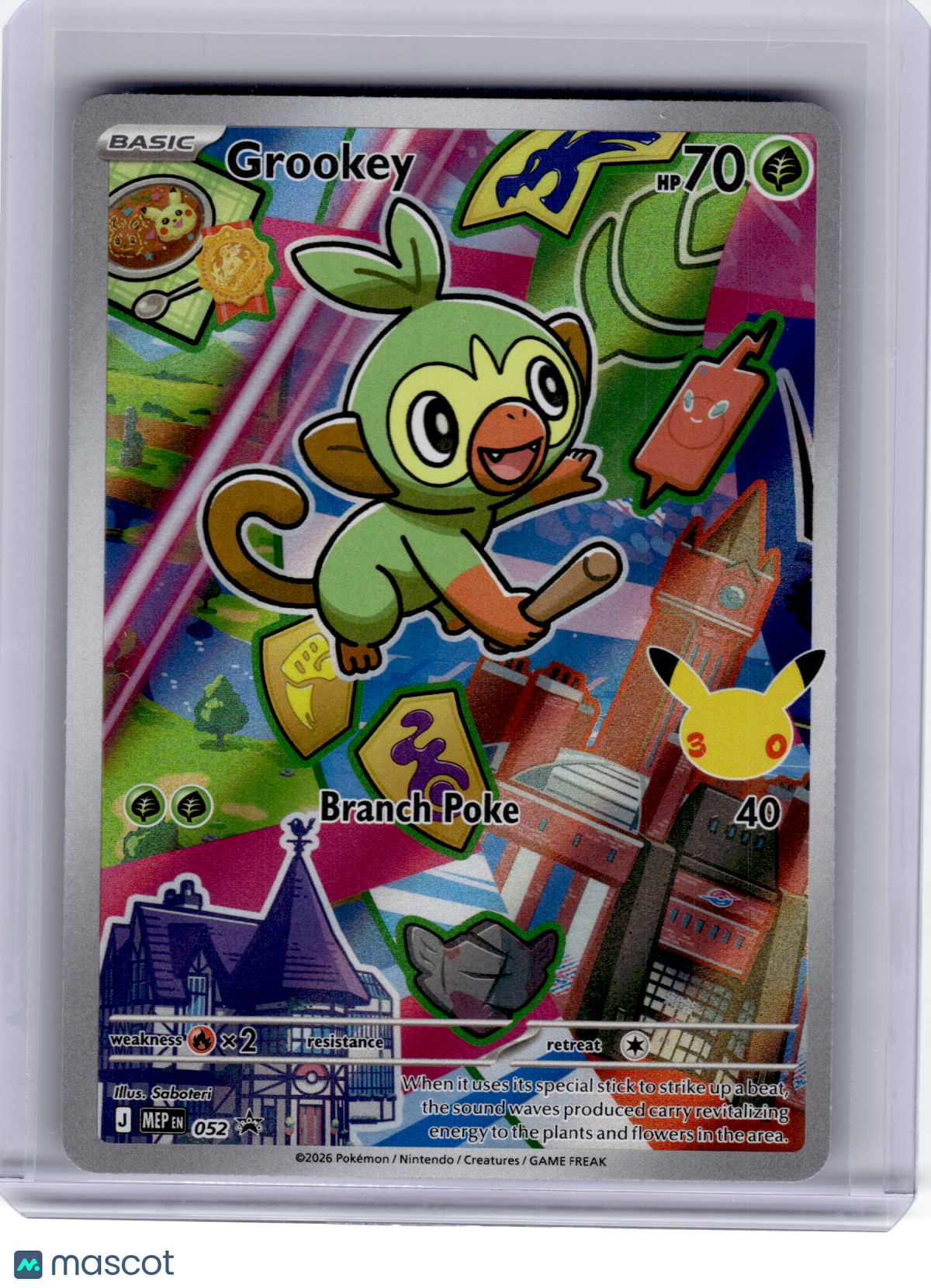 2026 Pokemon—Grookey #052 Mega Evolution—Black Star Promo Holo