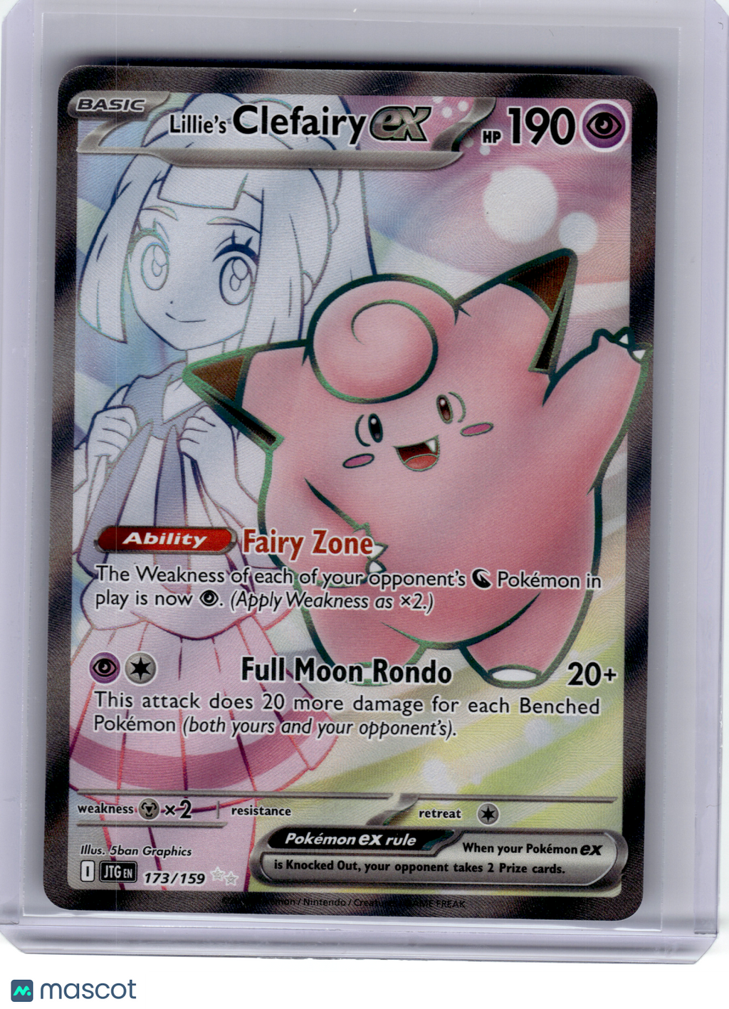 2025 Pokemon—Lillie's Clefairy EX #173 Journey Together—Ultra Rare Holo