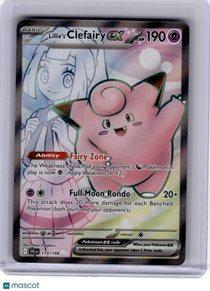 2025 Pokemon—Lillie's Clefairy EX #173 Journey Together—Ultra Rare Holo