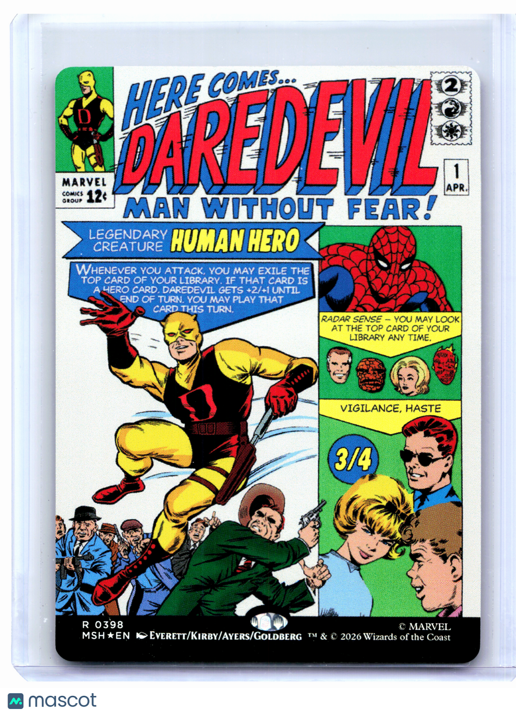 2026 Magic: TG—Daredevil, Man Without Fear (Borderless) #0398 MSH—Rare Foil