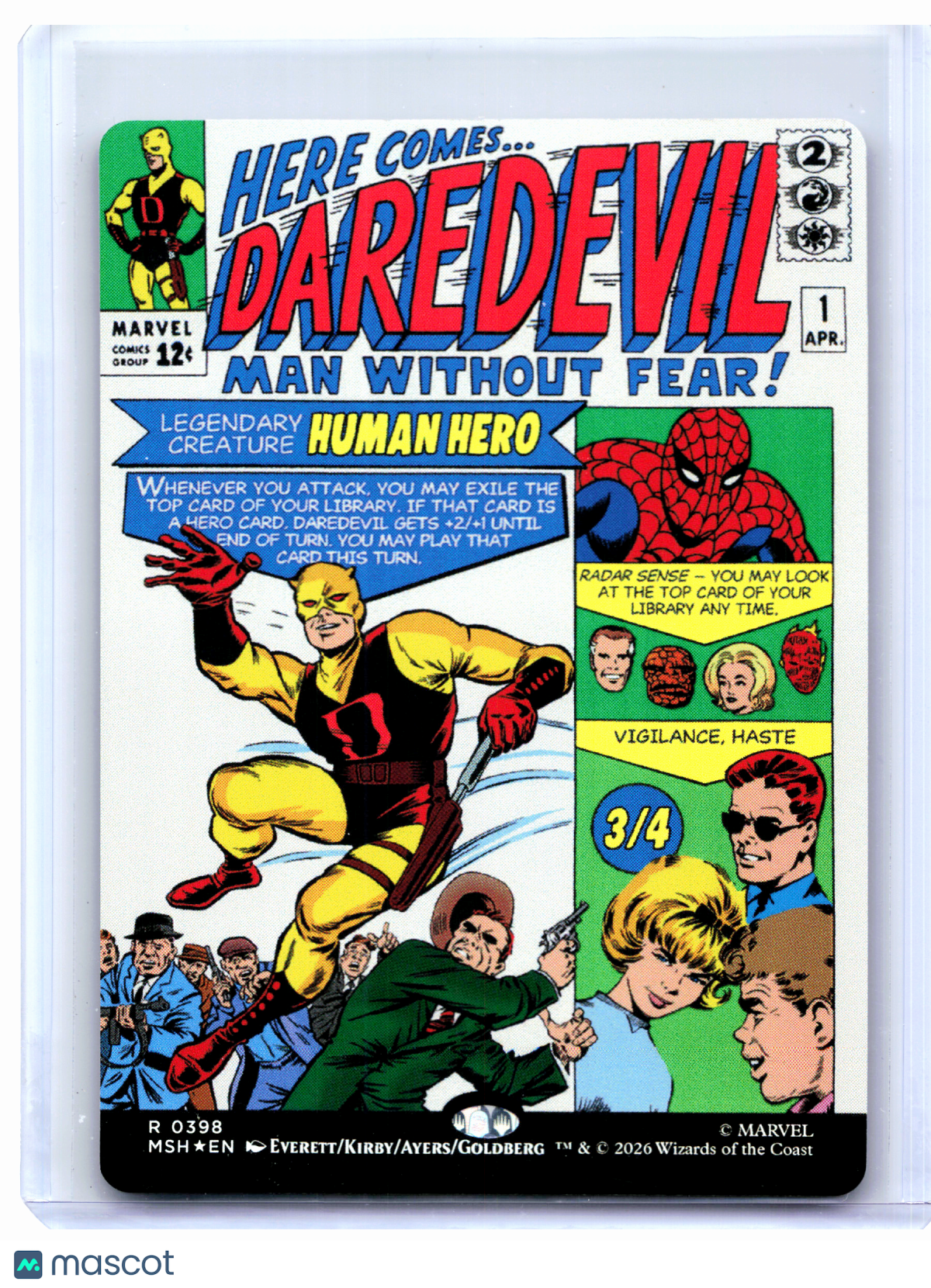 2026 Magic: TG—Daredevil, Man Without Fear (Borderless) #0398 MSH—Rare Foil