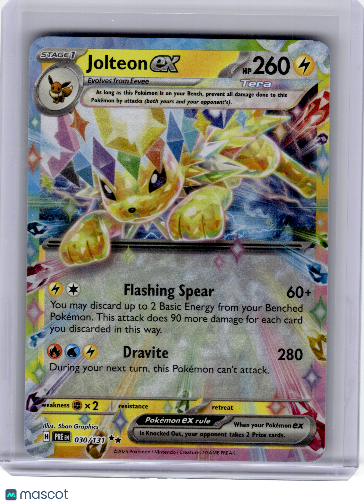 2025 Pokemon—Jolteon EX #30 Prismatic Evolutions—Double Rare [Lightly Played]