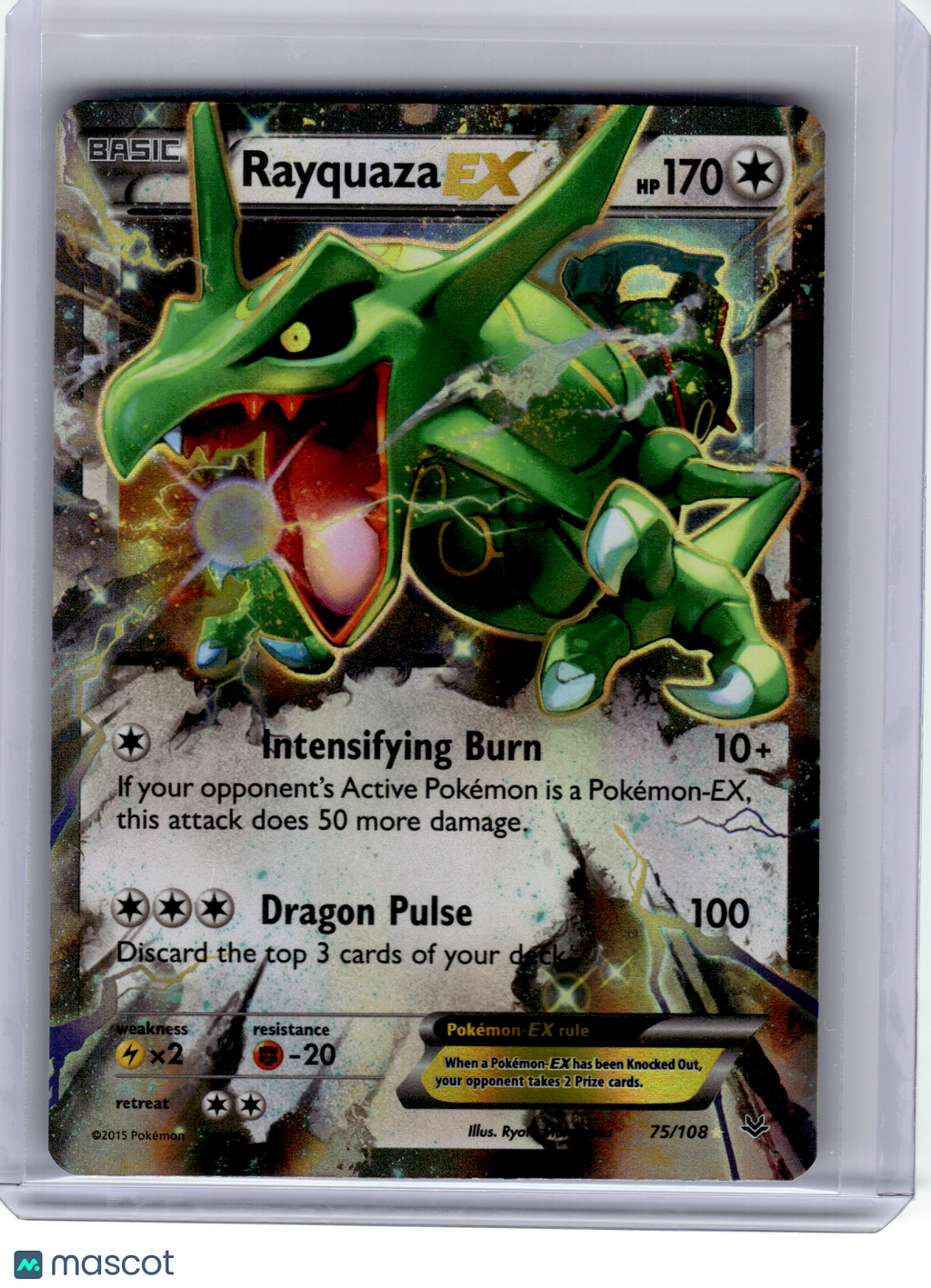 2015 Pokemon—Rayquaza EX #75 Roaring Skies—Rare Holo [Lightly Played]