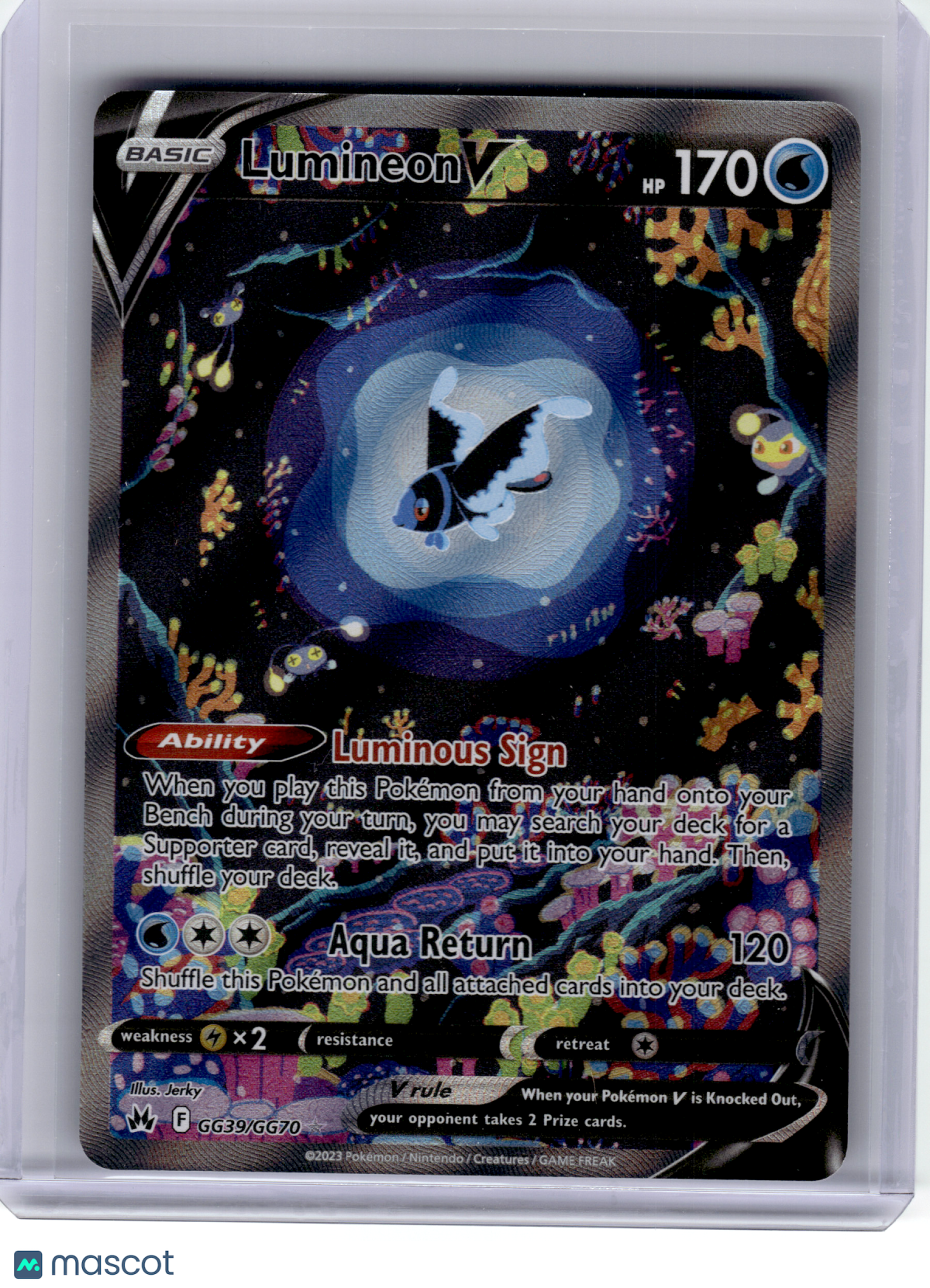 2023 Pokemon—Lumineon V #GG39 Crown Zenith: Galarian Gallery—Ultra Rare Holo