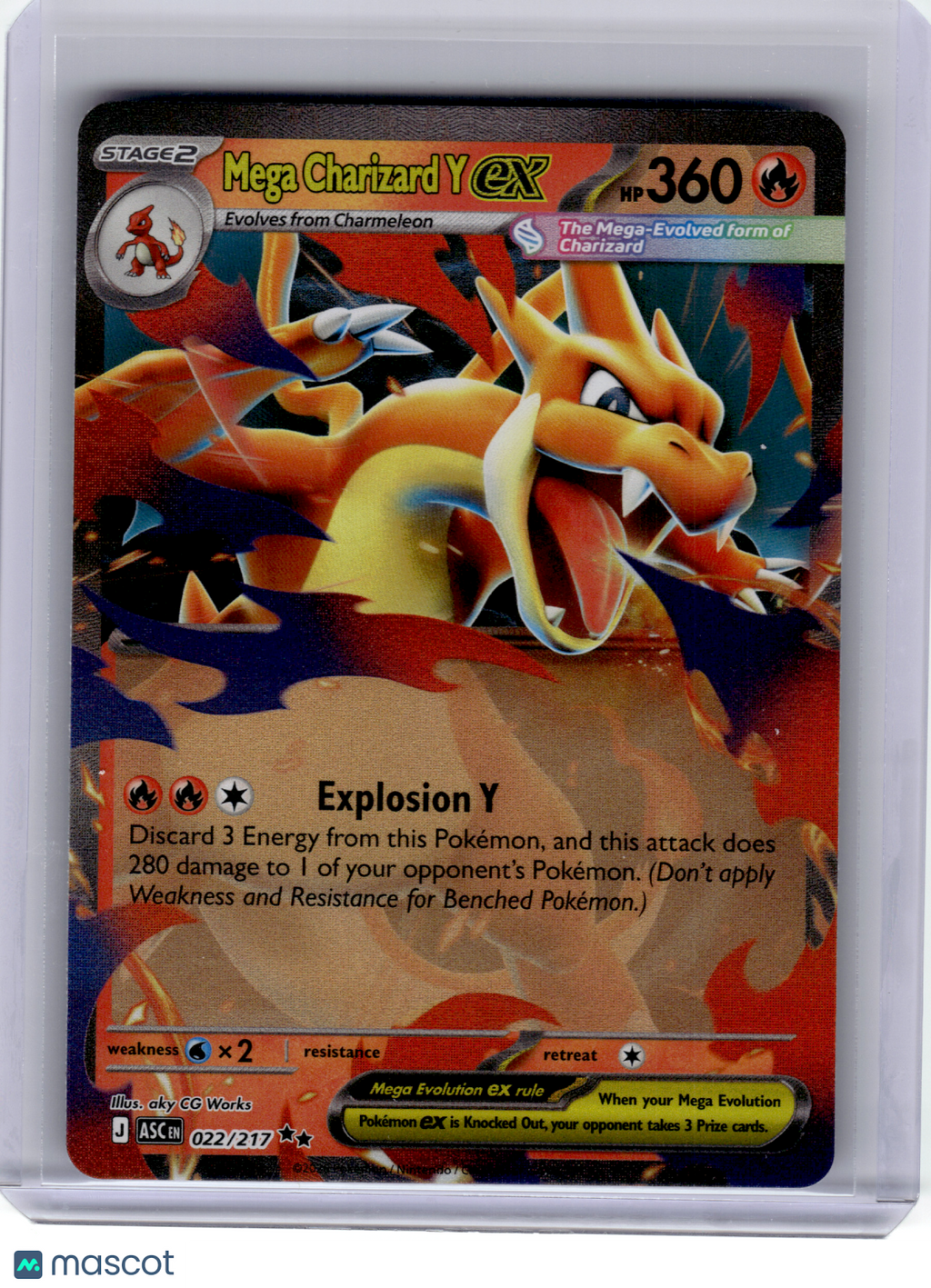 2026 Pokemon—Mega Charizard Y ex #22 Ascended Heroes—Double Rare Holo