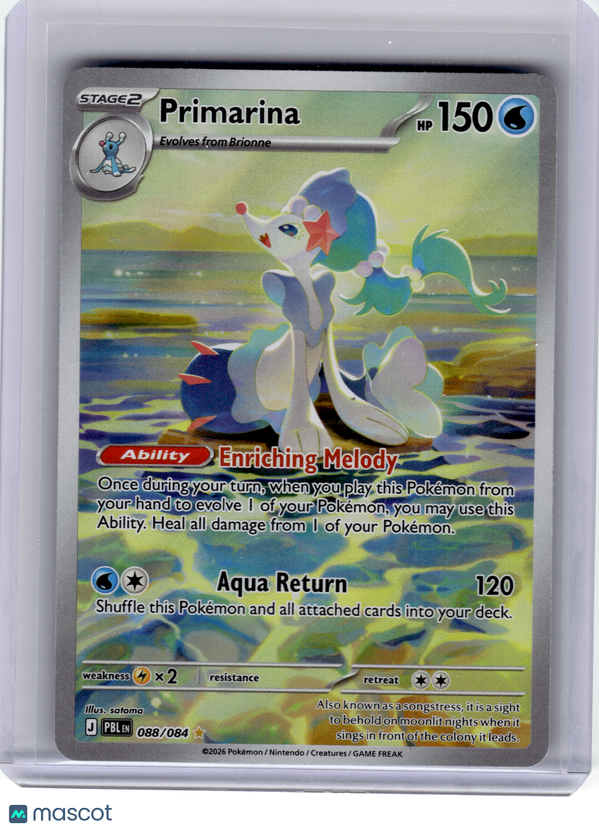 2026 Pokemon—Primarina #88 Pitch Black—Illustration Rare Holo